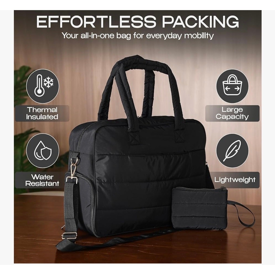 Laptop Tote Bag w/Insulated Lunch Compartment 17.7″Lx7.1″Dx13.4″H NIB