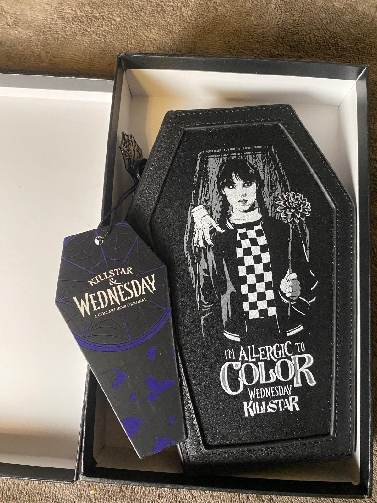 NWT -KILLSTAR Wednesday Addams Blood Debt Coffin Wallet Black