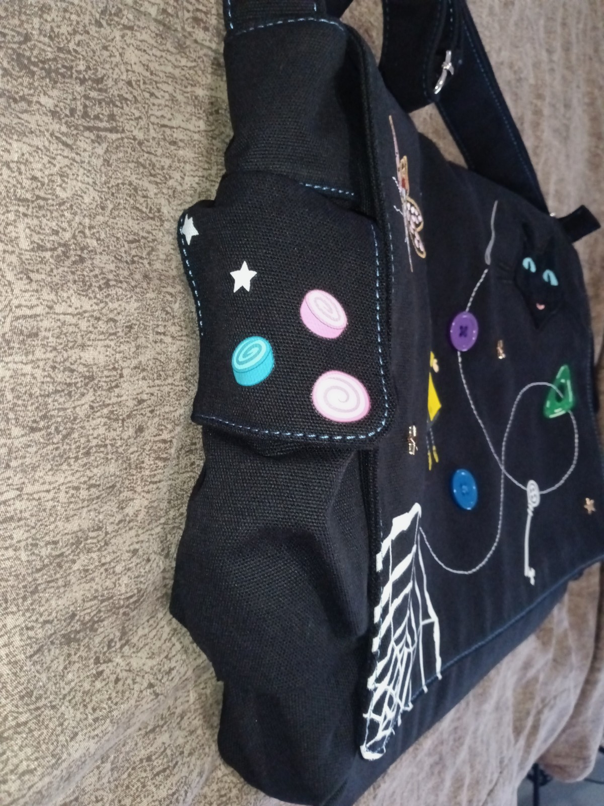 Coraline Icons Embroidered Glow In The Dark Shoulder Messenger Bag New With Tags