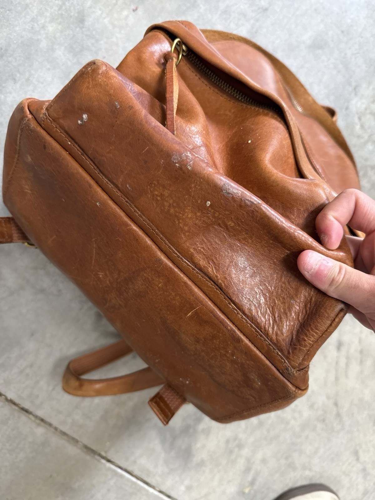 Madewell Leather Backpack 15” Lorimer Rustic Chestnut Brown Transport Travel Bag