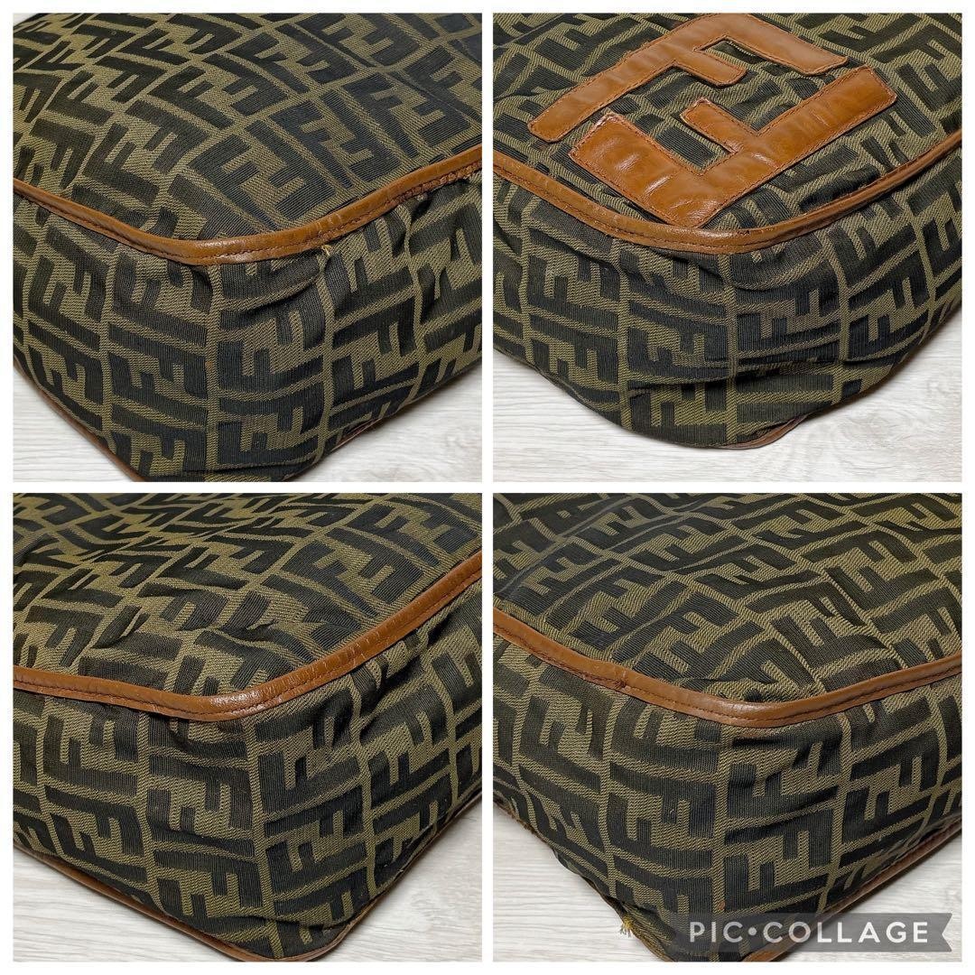 Excellent Condition FENDI Messenger Bag Zucca Pattern Big FF Logo 11a