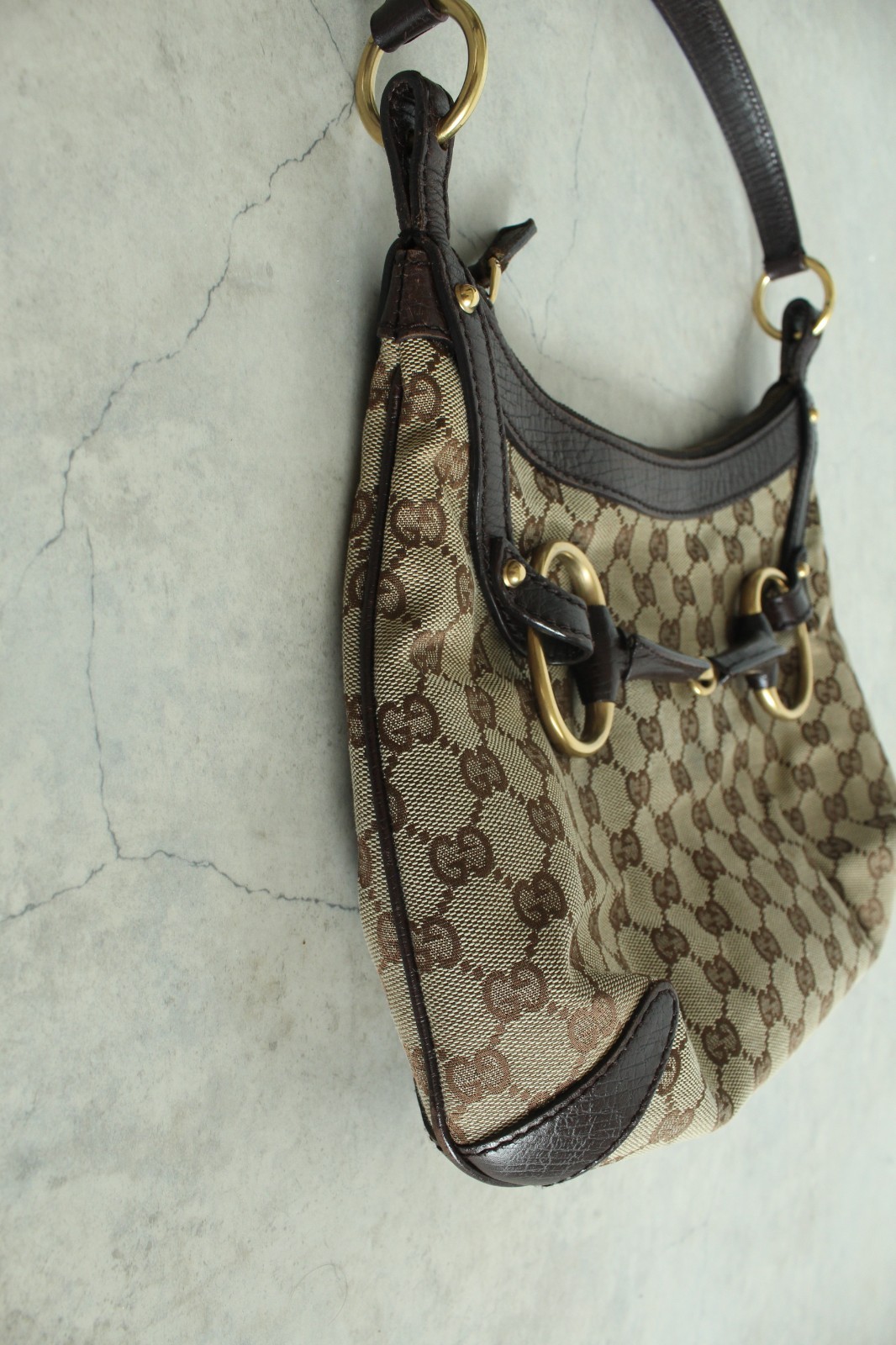 Gucci Canvas Horsebit hobo bag — Tom Ford era (Entrupy Certified)
