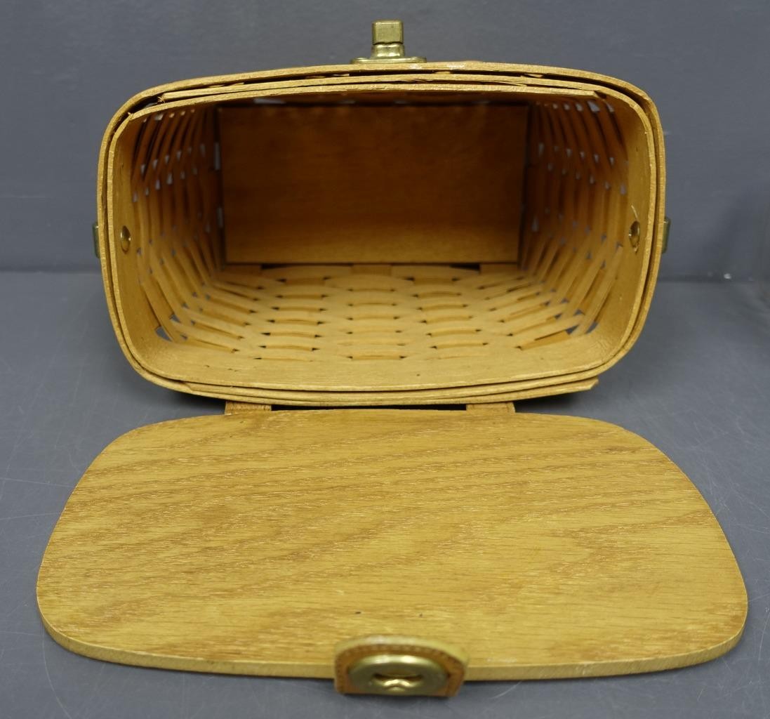 LONGABERGER Basket 1996 Shoulder Handbag Leather Strap Protector & Liner