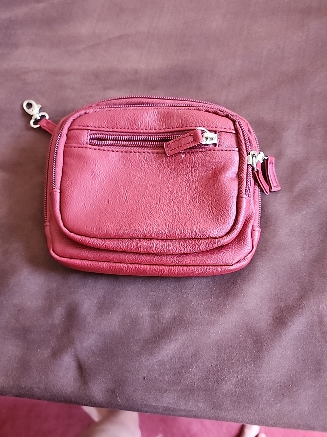 Croft &barrow Red strap not included Handbag ,red Storage Zippers.