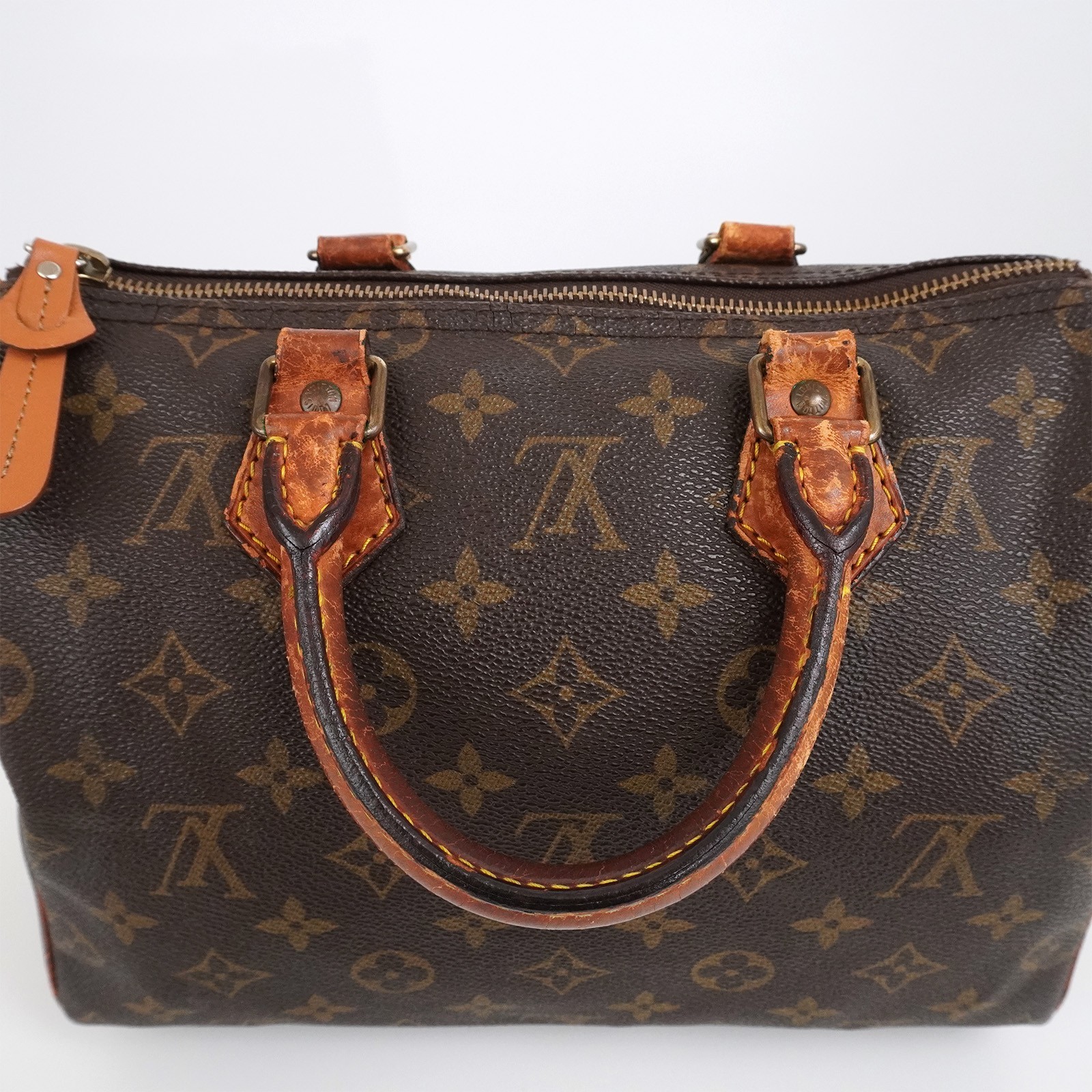 LOUIS VUITTON LV Monogram Speedy 25 M41528 Hand Bag Brown MI1901 Auth #58902A