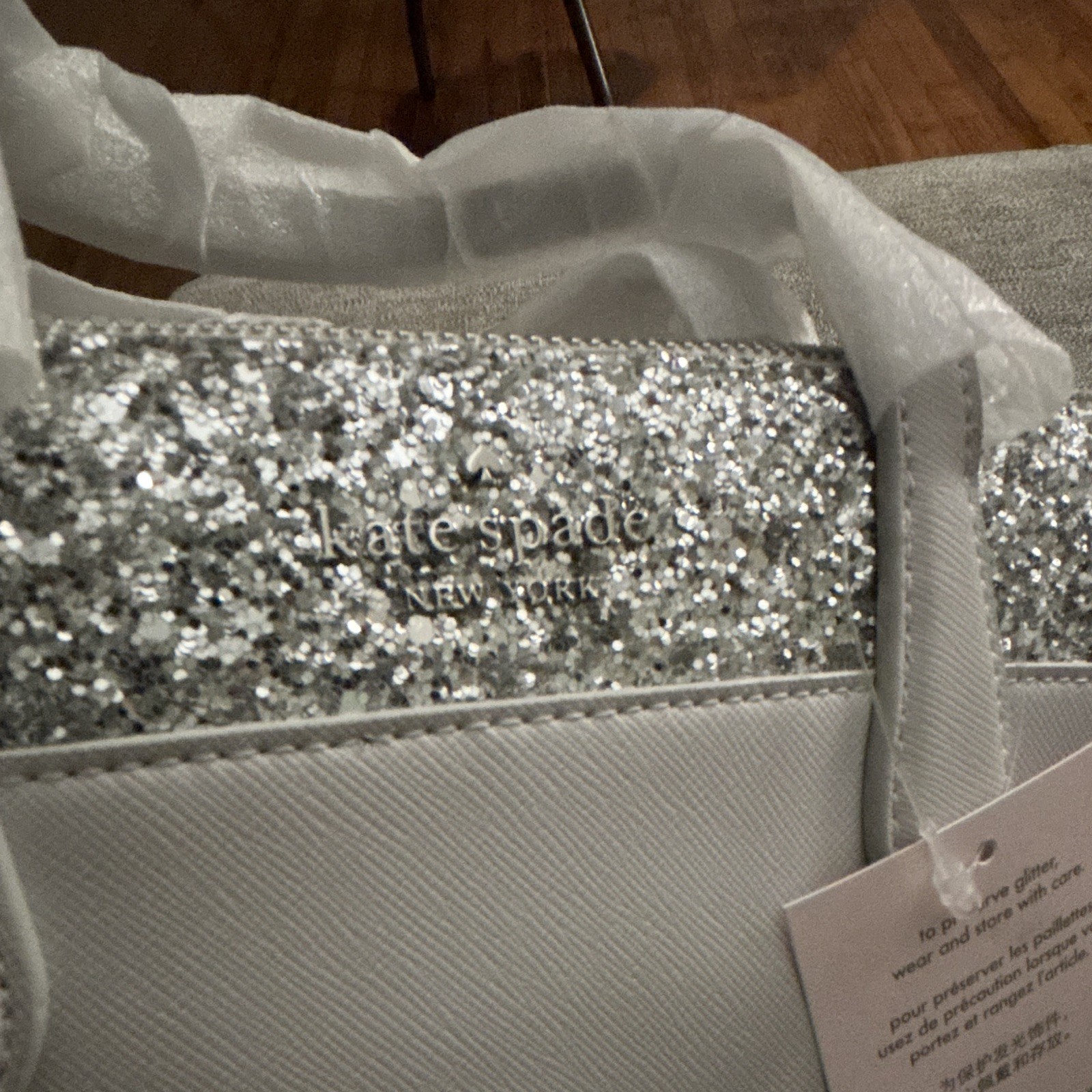 Kate Spade Satchel k8707 Glitter Mixed Grey Flash