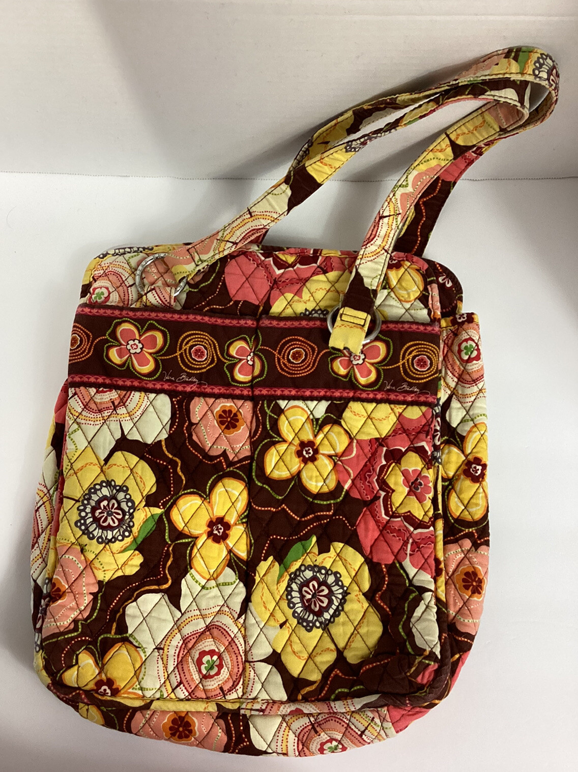 Vera Bradley Purse Pocket Tote Buttercup 14H x 12W x 3D x 10″ Strap Drop J1