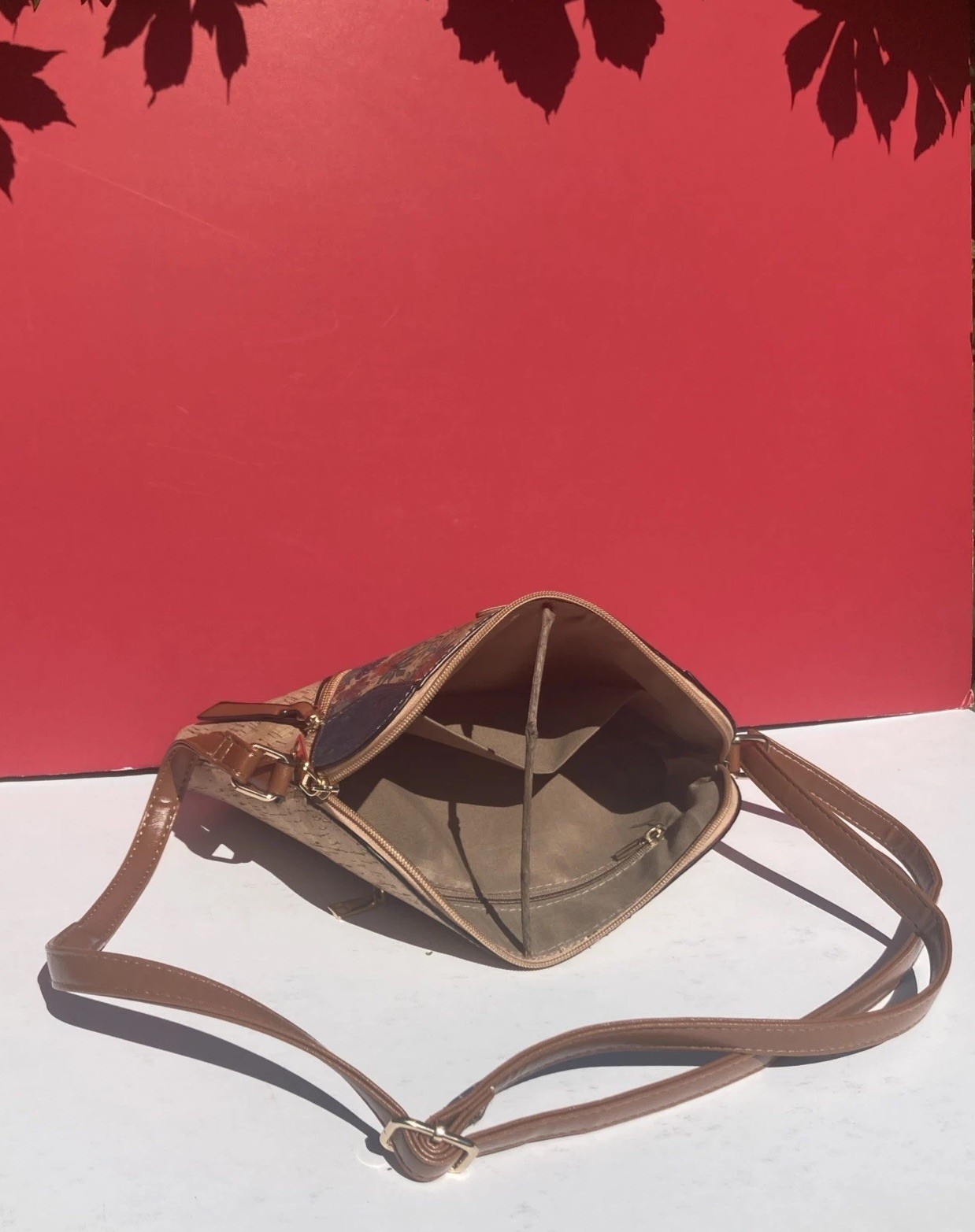Made in Portugal Cork Crossbody Purse Floral Tropical Vegan Durable Handbag Bag