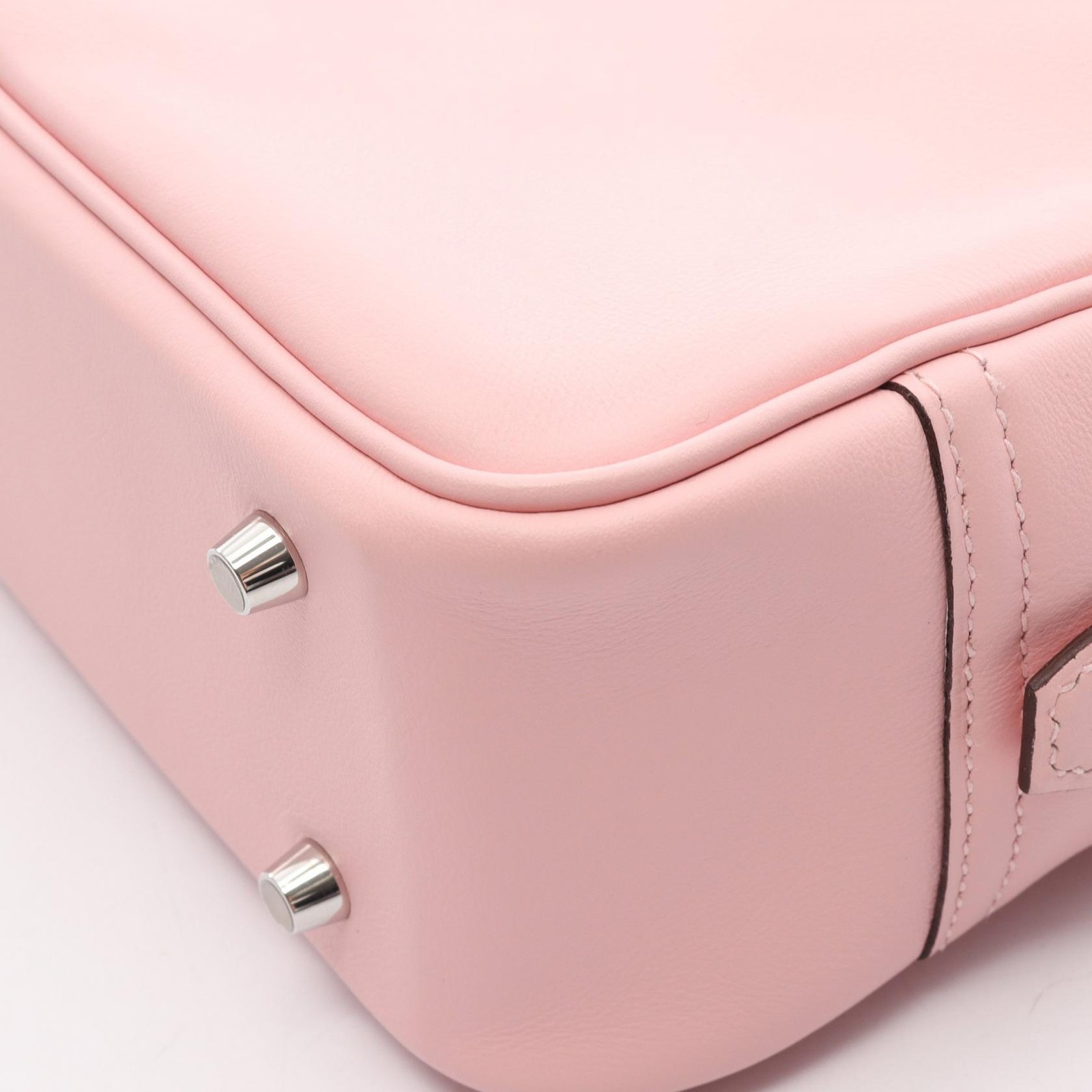 HERMES Mini Plume 20 Handbag Vaux Swift leather Pink Rose sakura Used SHW K