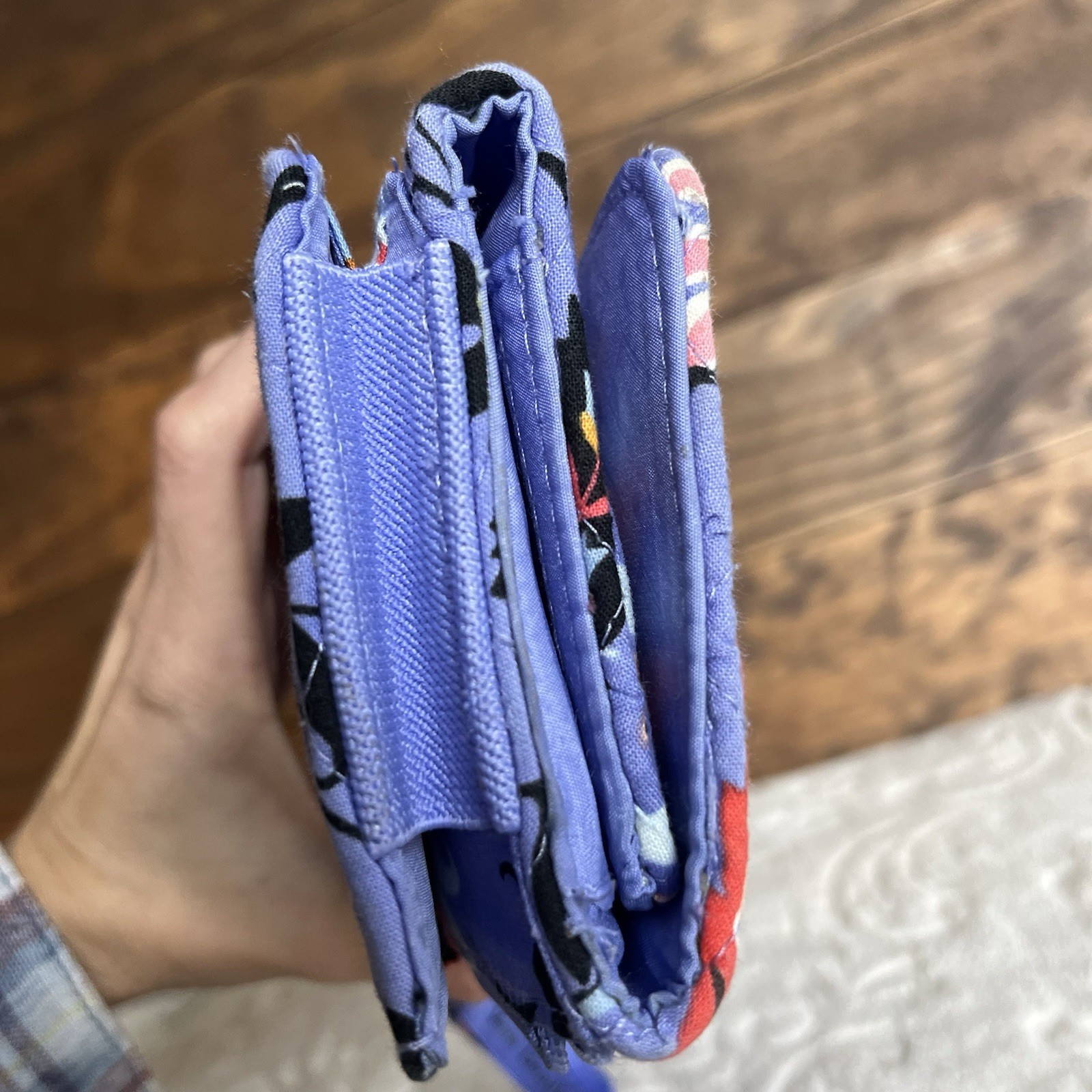 VERA BRADLEY Wristlet Wallet Mural Garden Lavender Multi Floral RFID READ