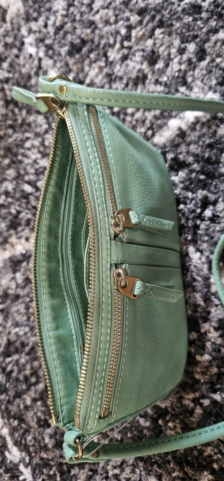 Fossil Erin Mint Genuine Leather Crossbody Fairycore Forestcore 90s Vibes
