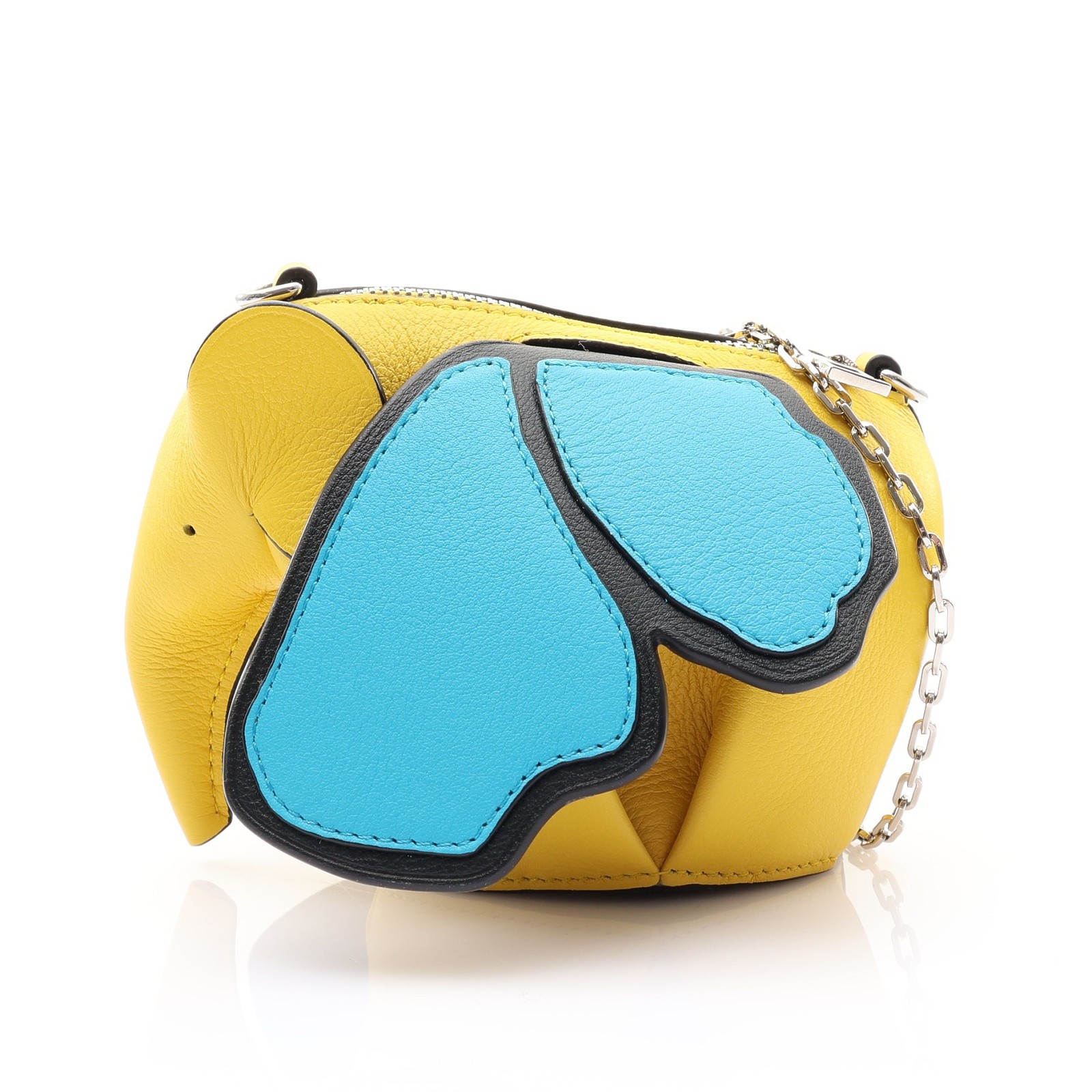 LOEWE Elephant Wings Pouch Shoulder Bag Calfskin Yellow Blue C623R04X01