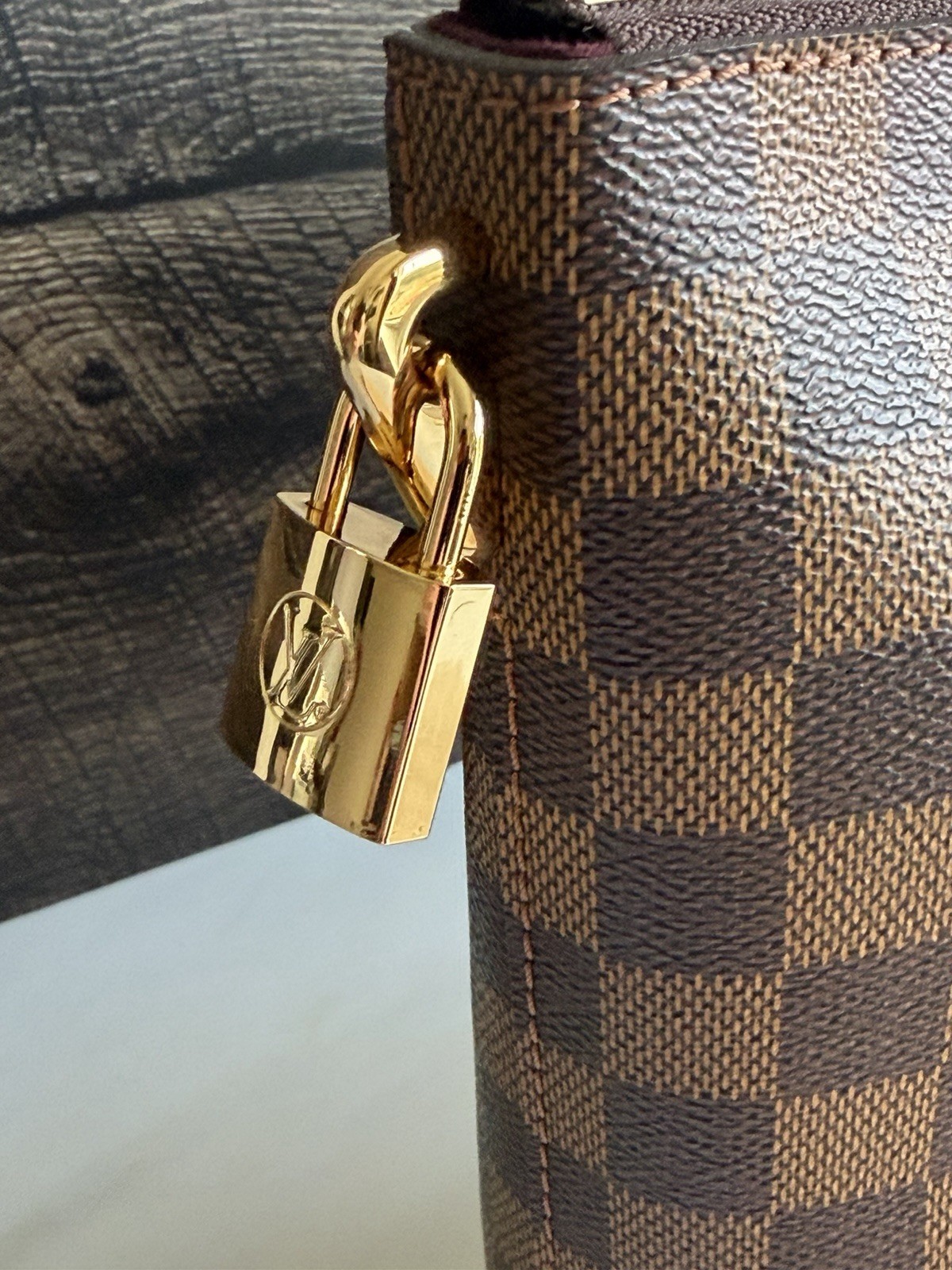 Authentic Louis Vuitton Belmont Damier Ebene Canvas Handbag Purse Tote