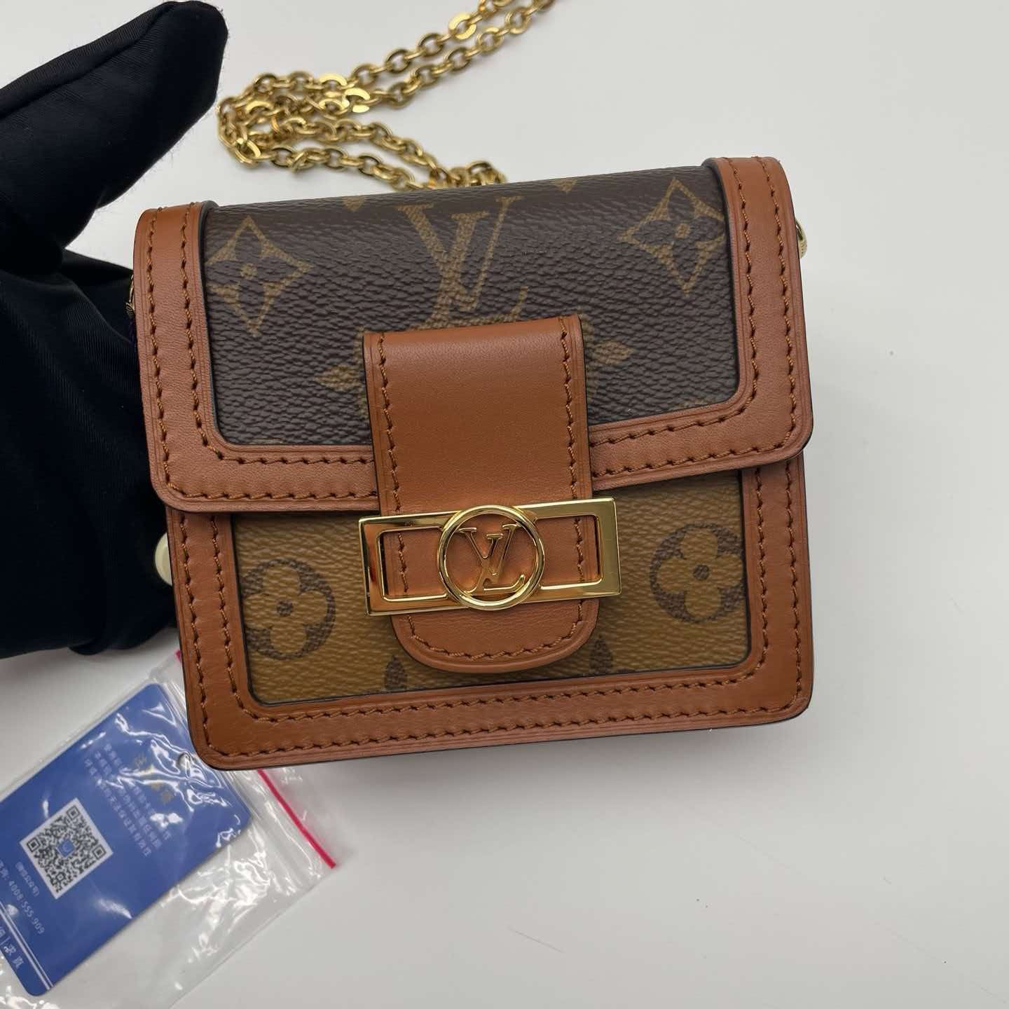 Louis Vuitton Dauphine Chain Wallet Monogram Reverse Canvas Shoulder Bag