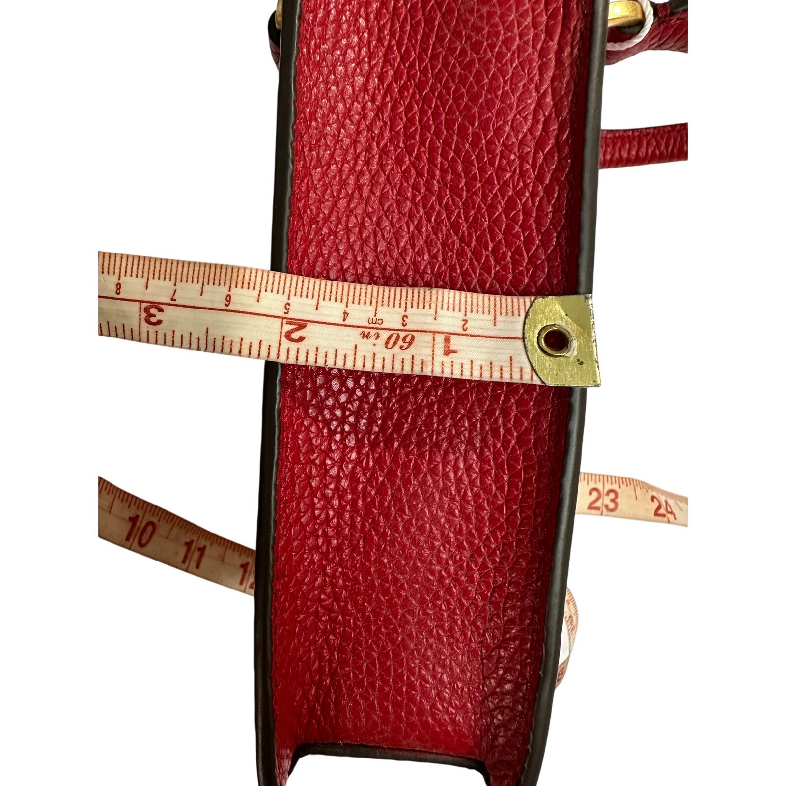 Tory Burch Blake Red Pebbled Leather Mini Shopper Tote Crossbody Shoulder Bag