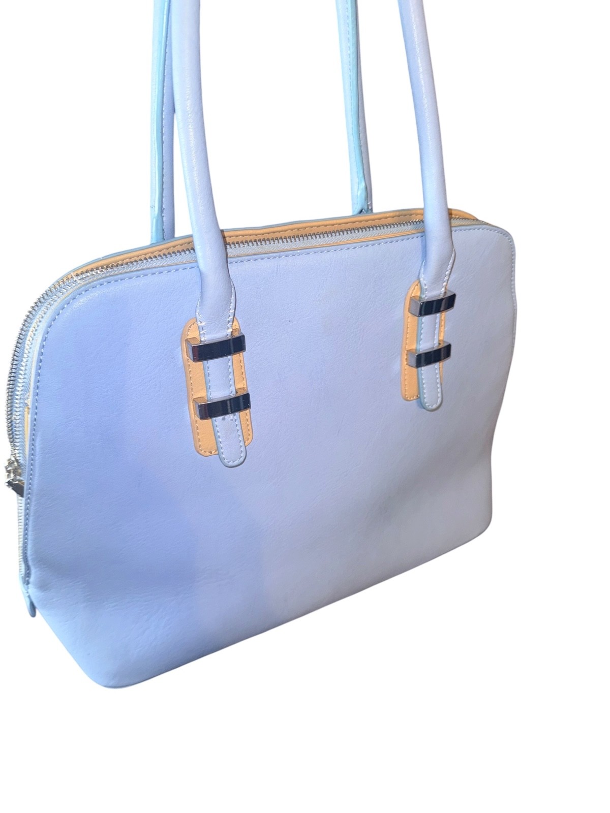 Blue Structured Shoulder Bag