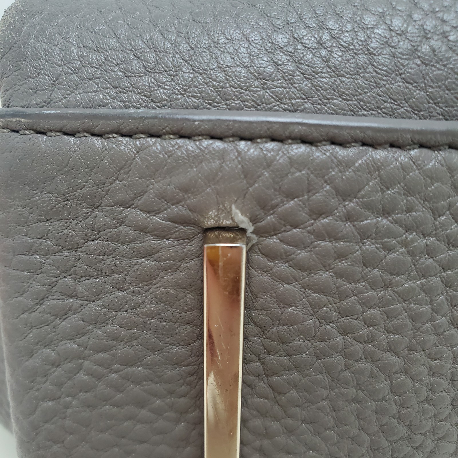 Celine Dion Brown/ Grey Satchel Top Handle Tote Handbag Purse Missing Strap