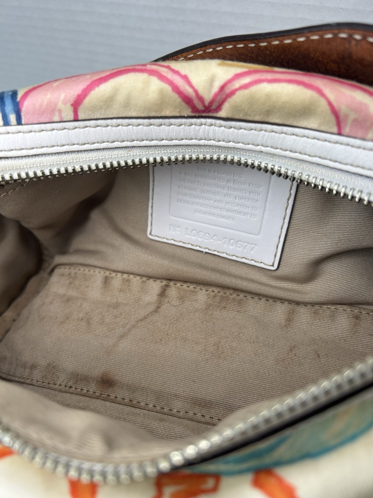 COACH 10677 Hamptons Scribble Barrel Bag Multicolor 2006 Y2K Vintage RARE