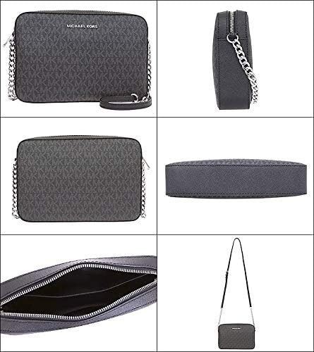 Michael Kors Jet Set Large Printed Logo Crossbody Bag Black Signature 35F8GTTC38