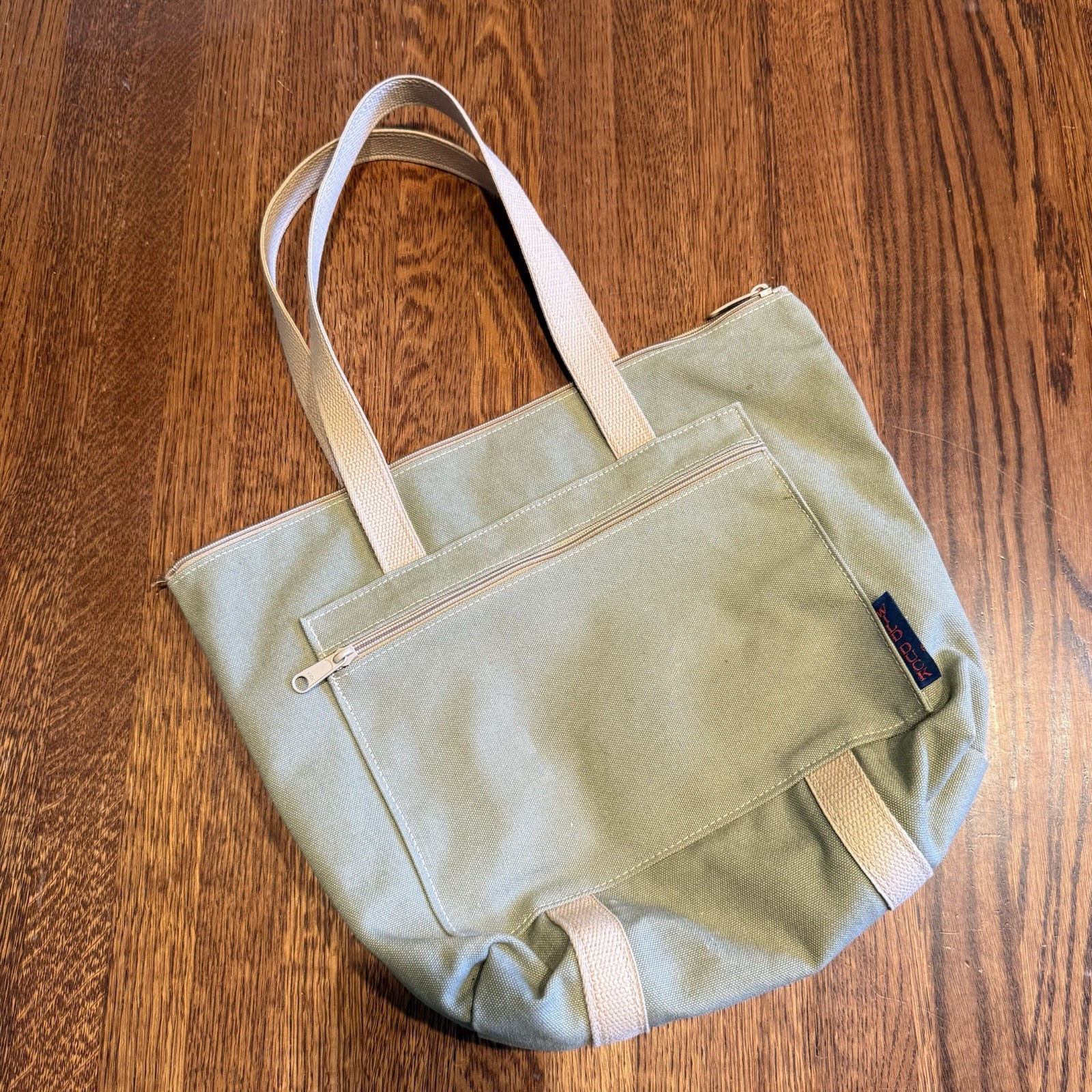 Wild Duck Green Tan Canvas Bag Tote