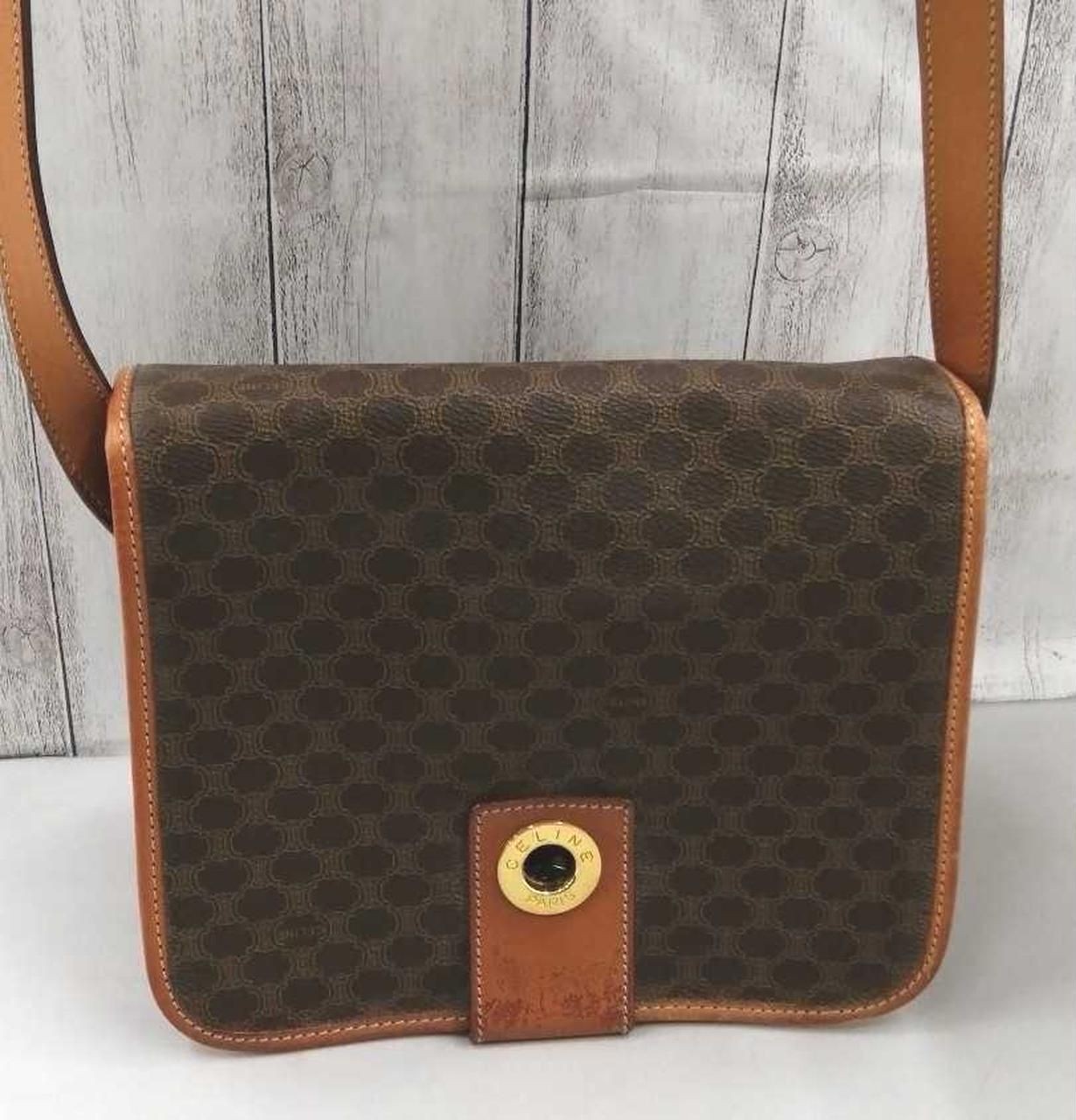 CELINE Macadam Circle Logo Shoulder Bag JMB11 Used