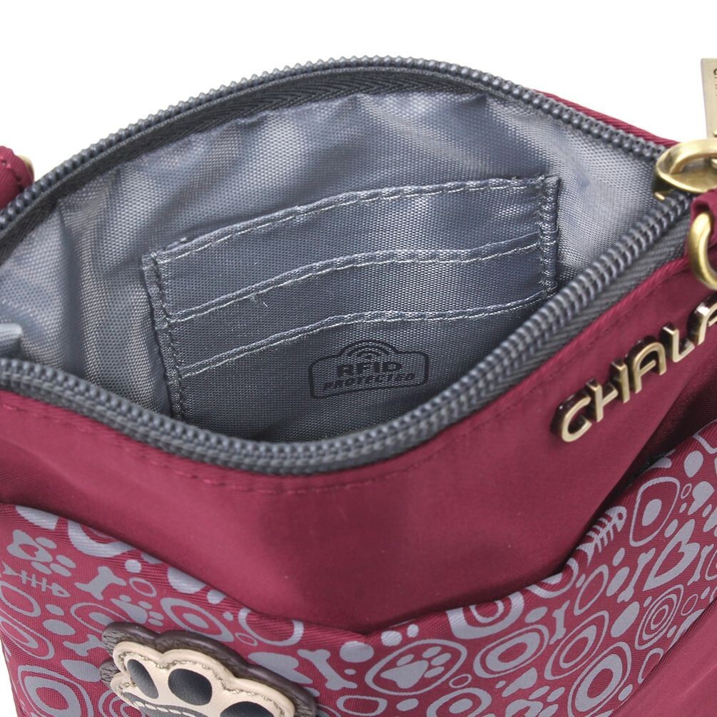 CHALA PAW PRINT CV Evolution Cellphone Crossbody Handbag Purse (Burgundy) NWT