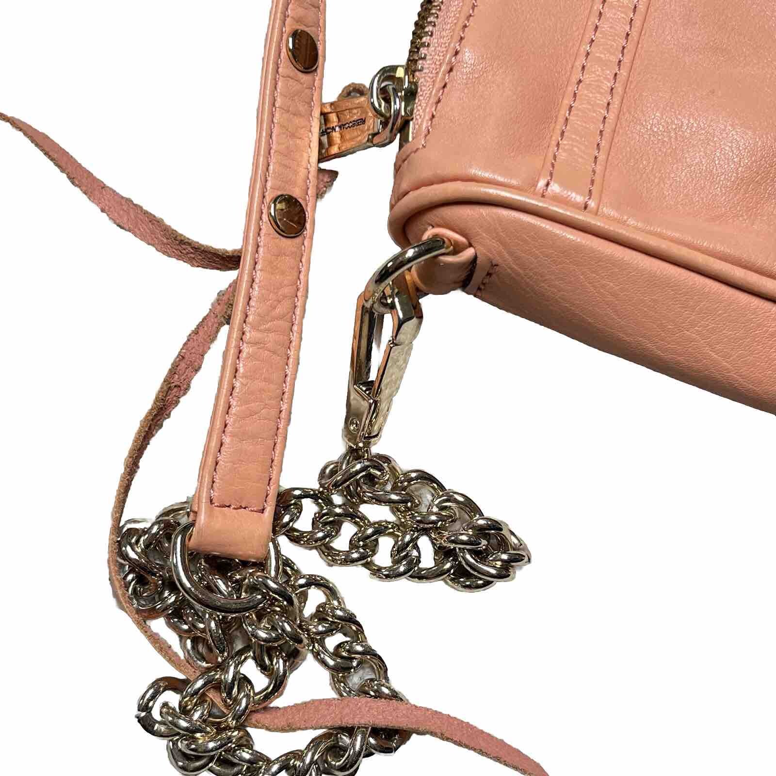Rebecca Minkoff Mini MAC Crossbody Leather Purse Peach Gold Hardware Clutch Bag