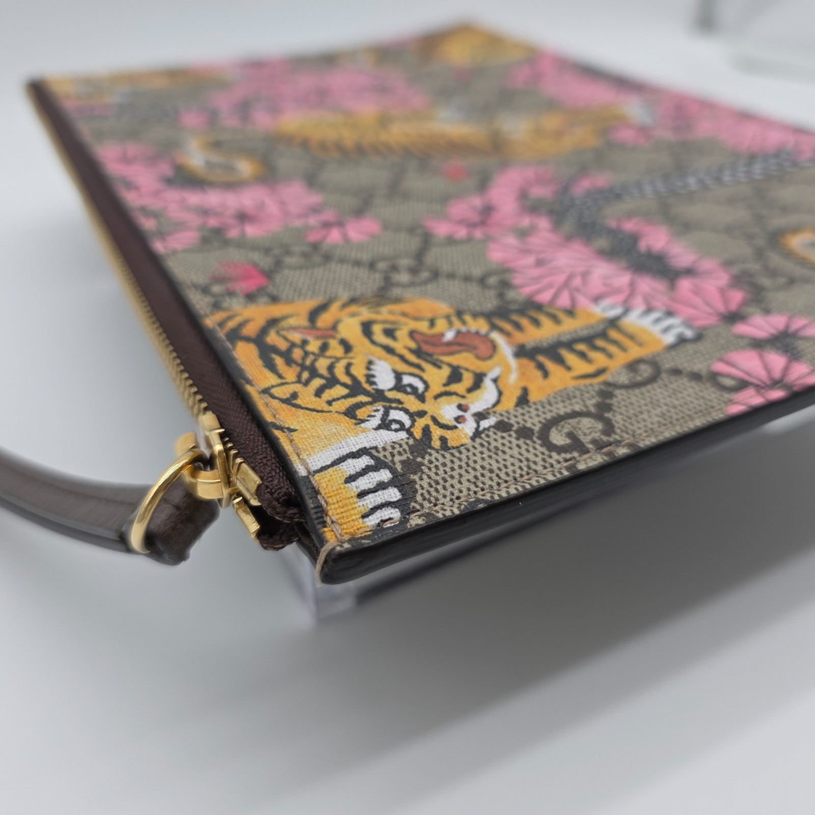 Gucci GG Supreme Bengal Tiger Zip Pouch Bag