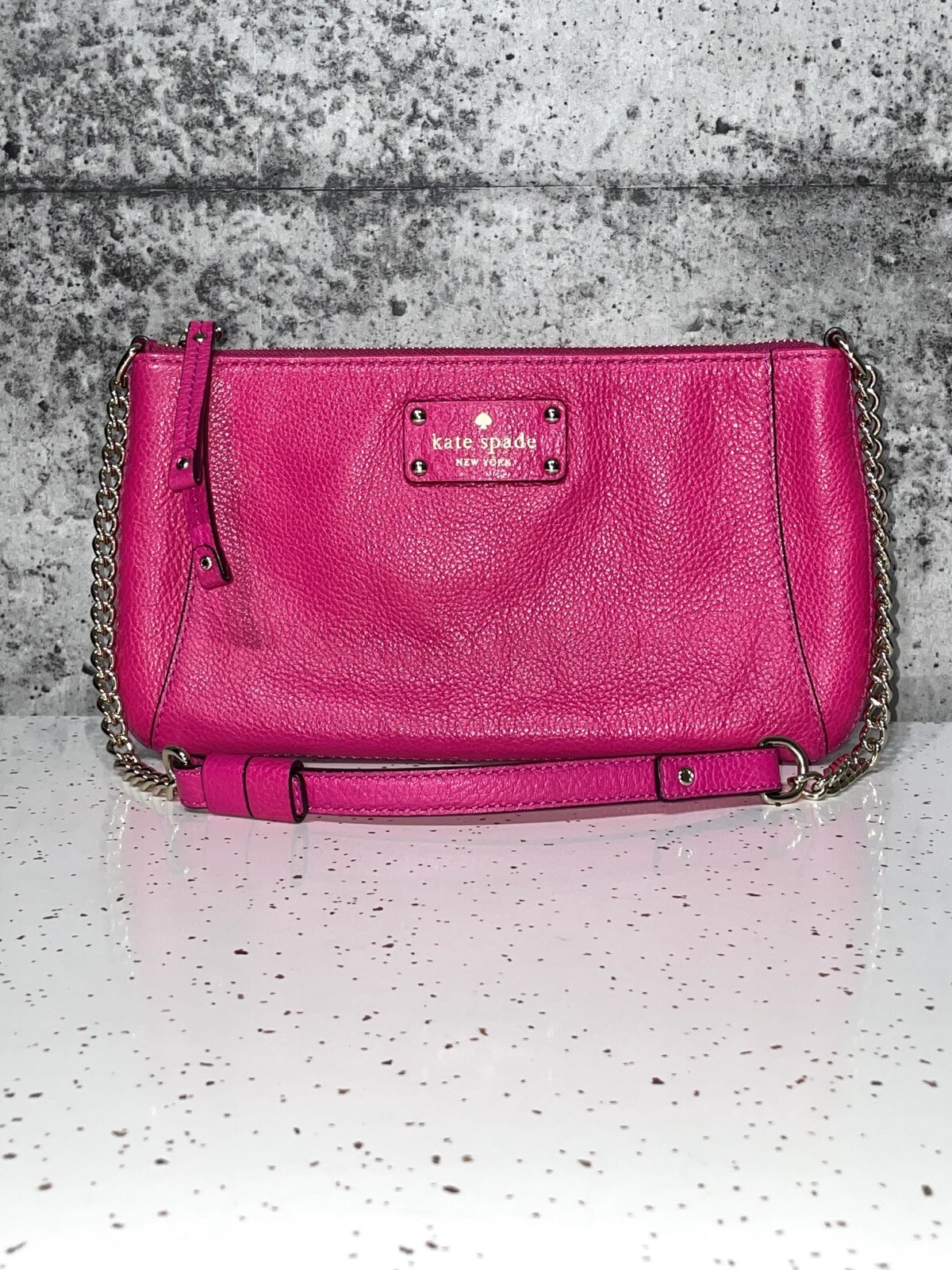 Kate Spade Wellesley Byrd Shoulder Bag Pink Leather Chain Purse