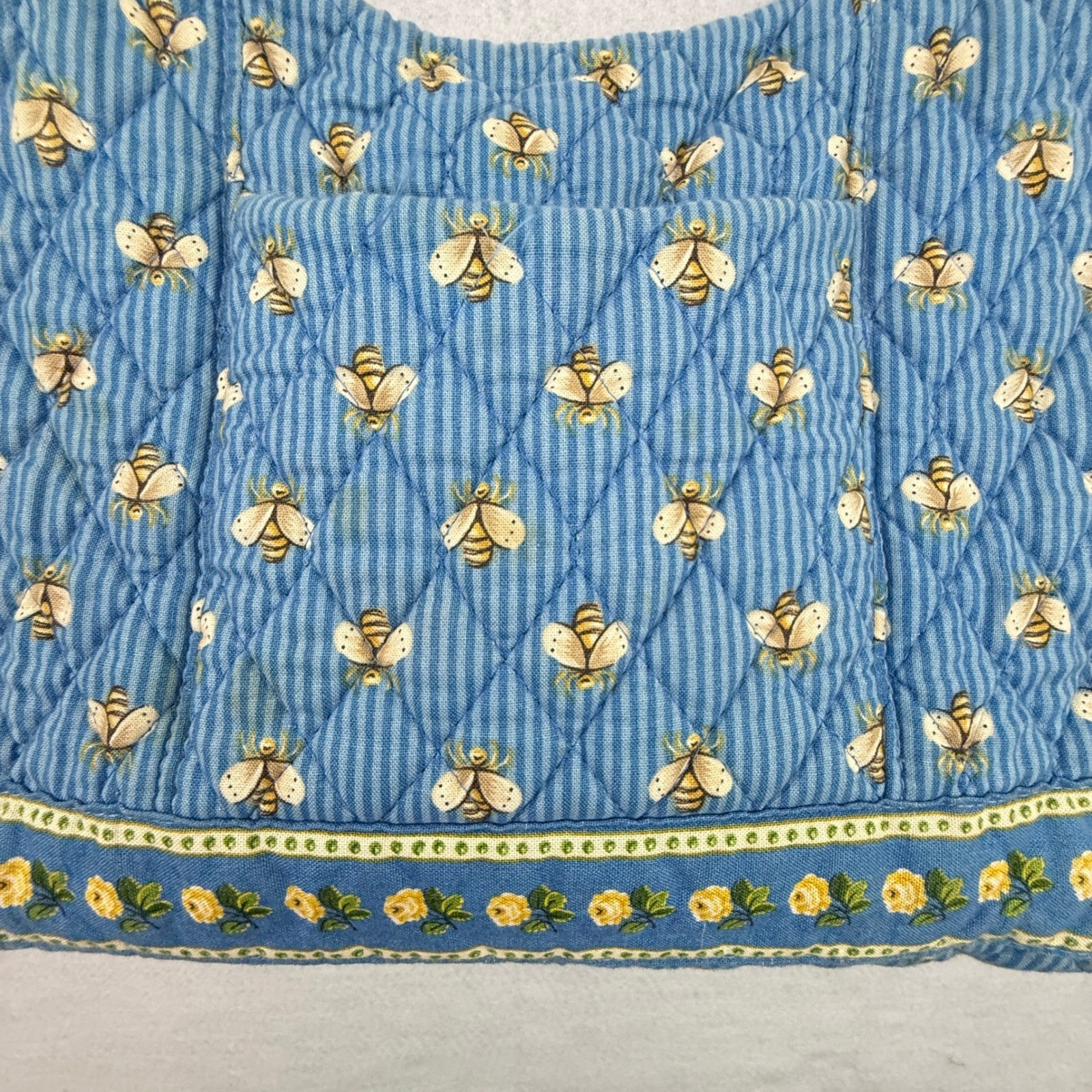 Vera Bradley Blue Quilted Bee Molly Shoulder Bag Blue Bee Quilted Floral Cotton