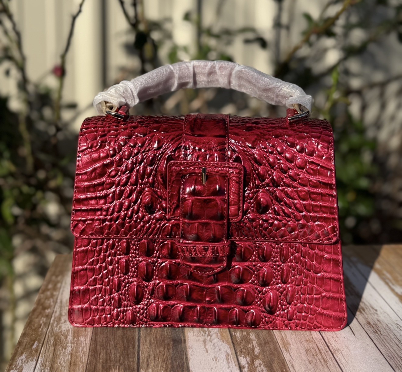 Brahmin Small Hallie Merlot Ombre Melbourne NWT Beautiful Red leather bag