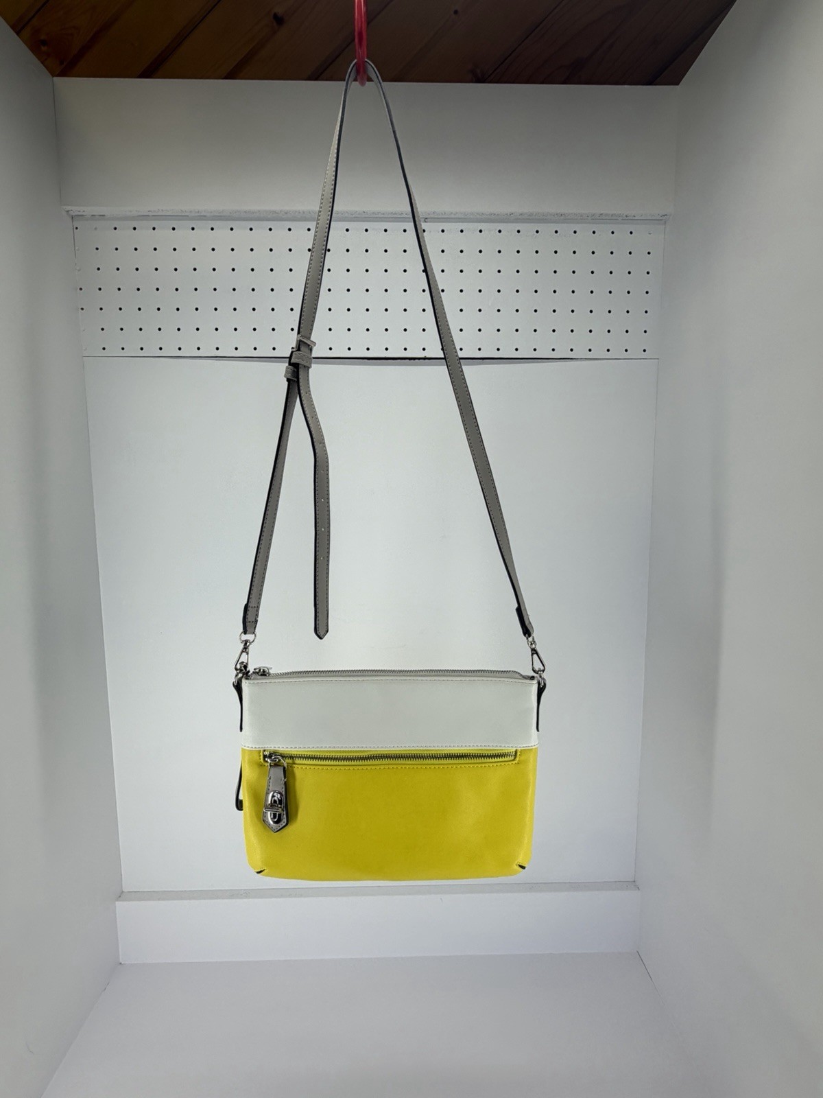 Reed Modern Luxury Yellow White Colorblock Wristlet Crossbody Purse
