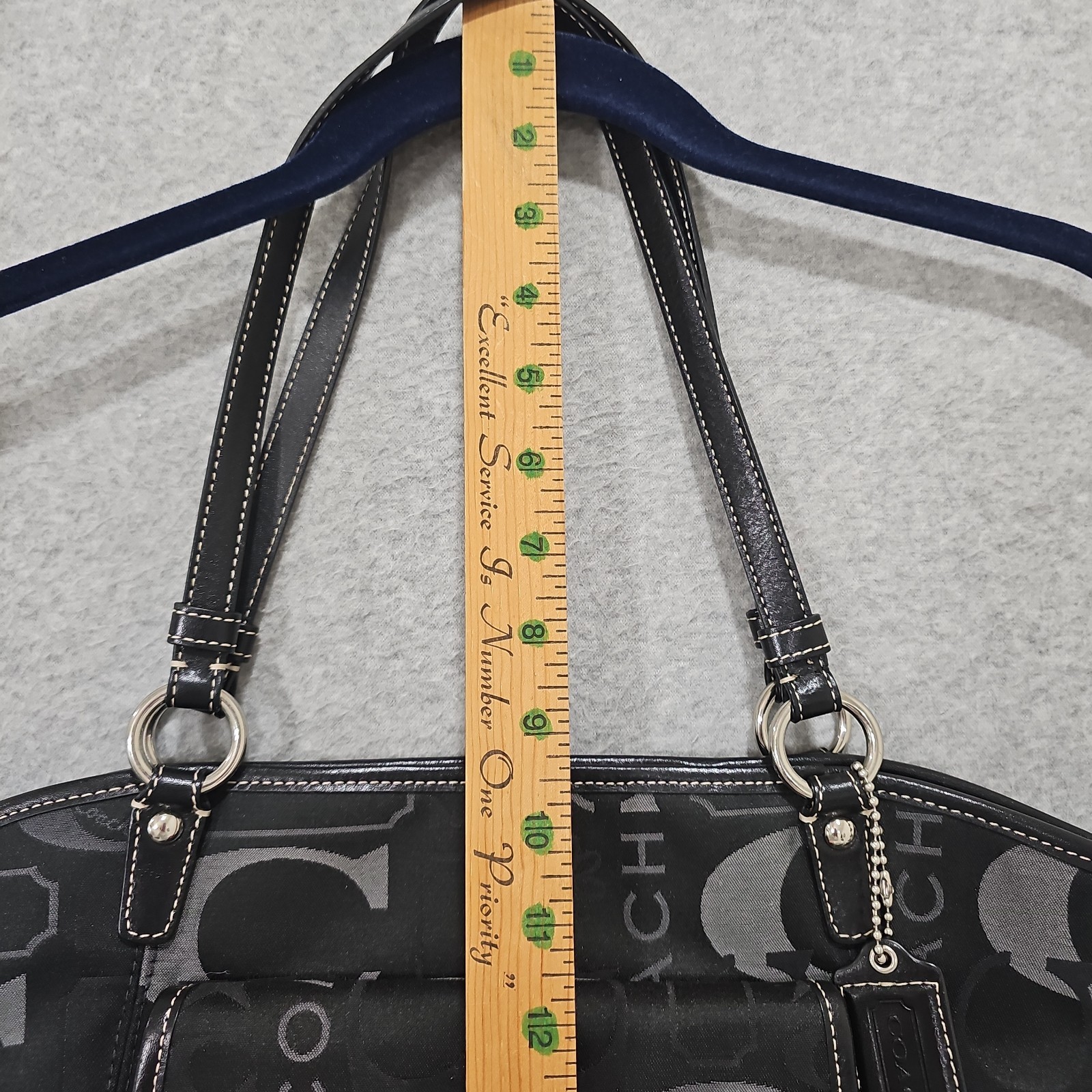 Coach Leah Purse Signature Satchel W Turn Lock ,Spell Out C, star Flower Black