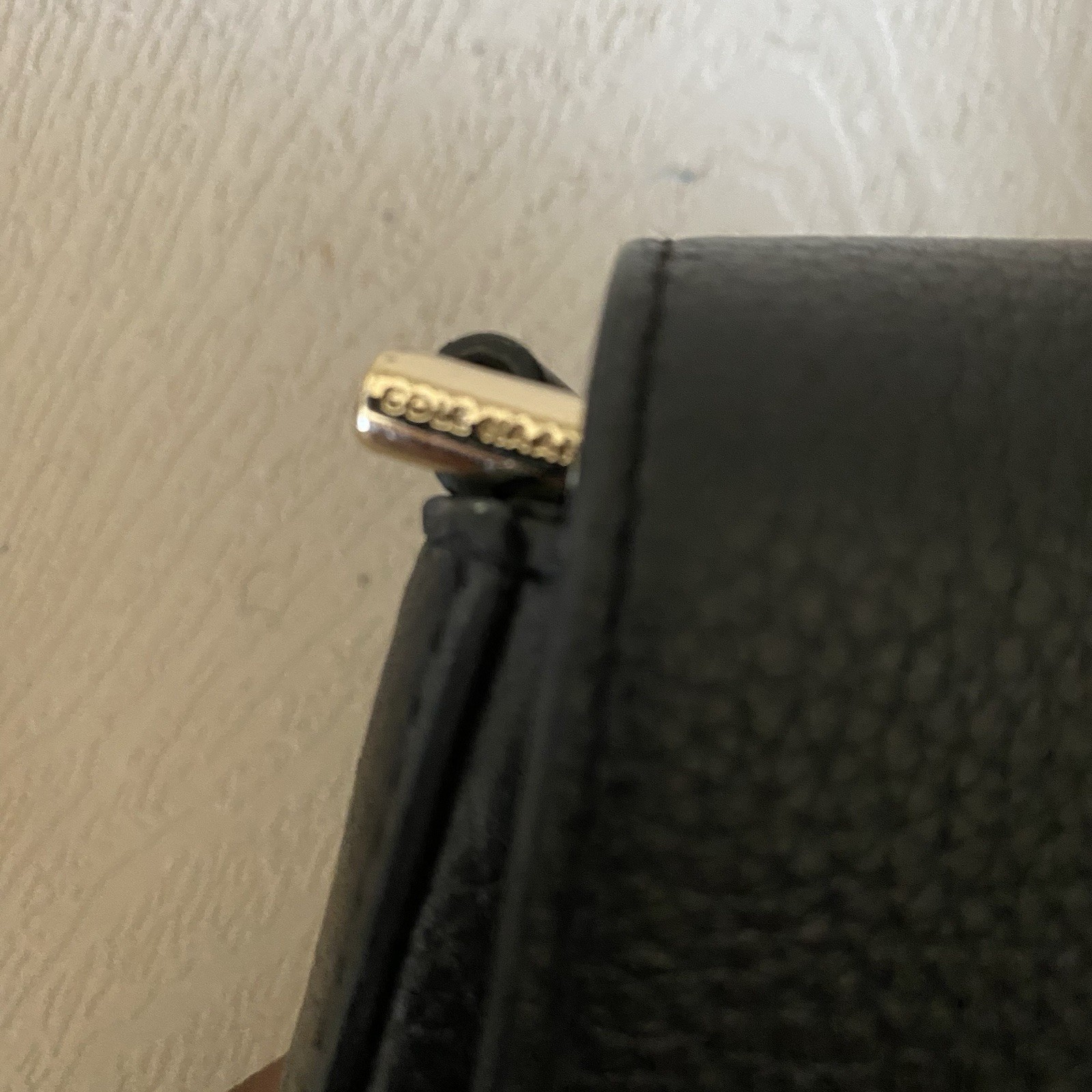 Cole Haan Grand Series black pebble leather crossbody saddle bag