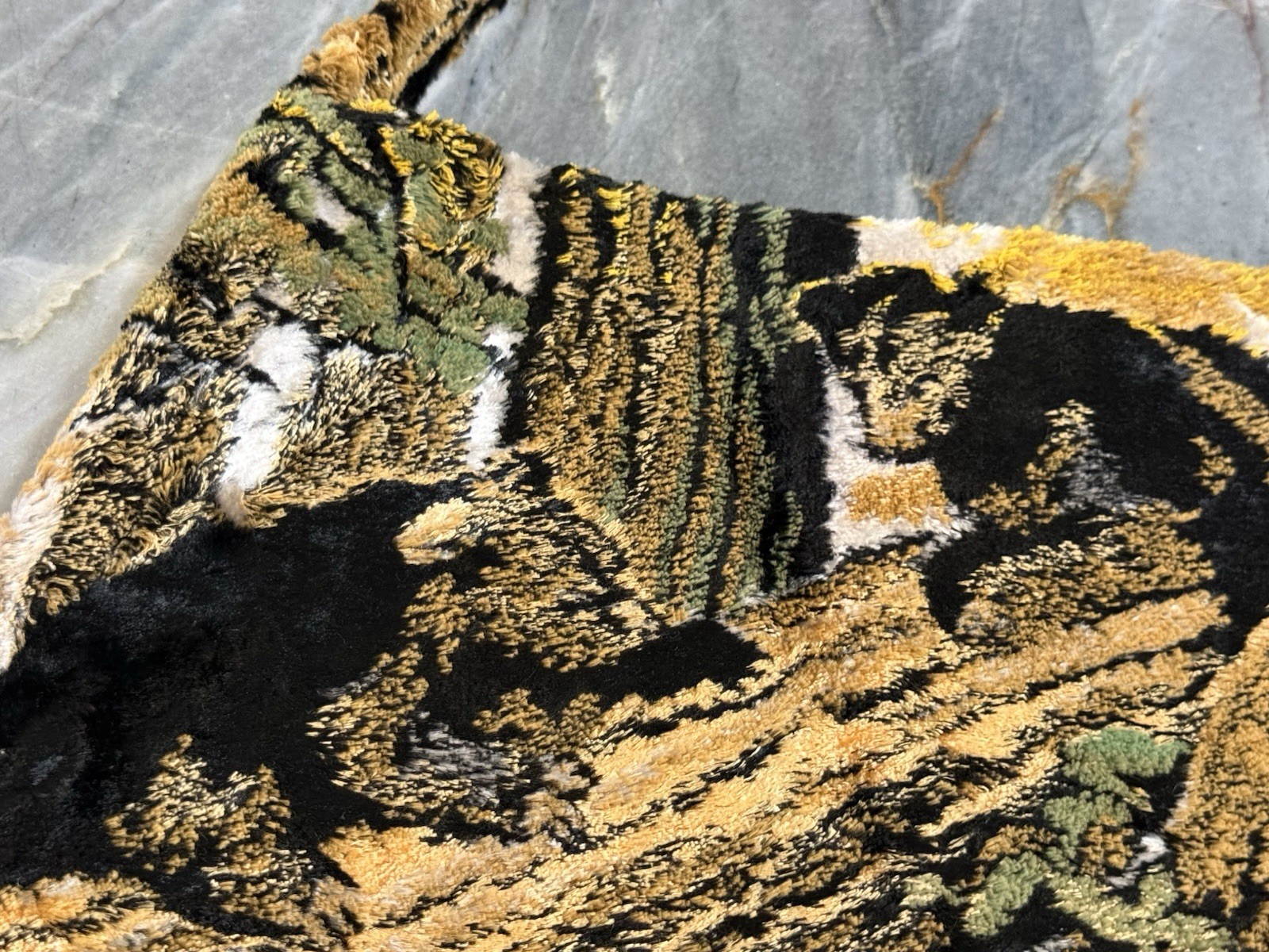 Tapestry Velvet Black Bear With Cubs Oversized Tote Bag Purse