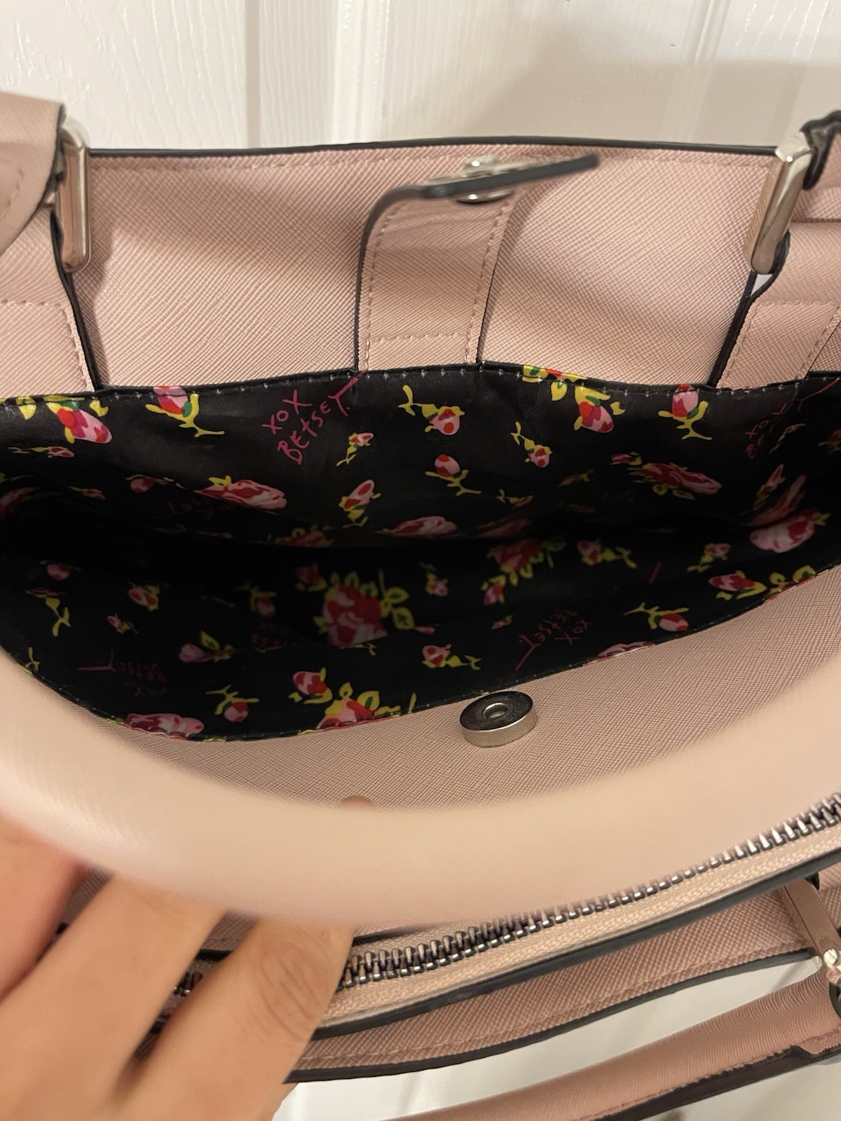 Betsey Johnson SatchelCrossbody HandbagsBlush With Bow 15x10inches