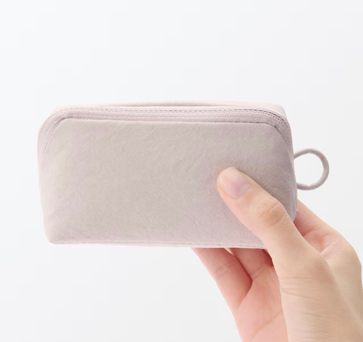 MUJI japanWrinkle Nylon Wide Opening Travel Pouch S Minimal Organizer