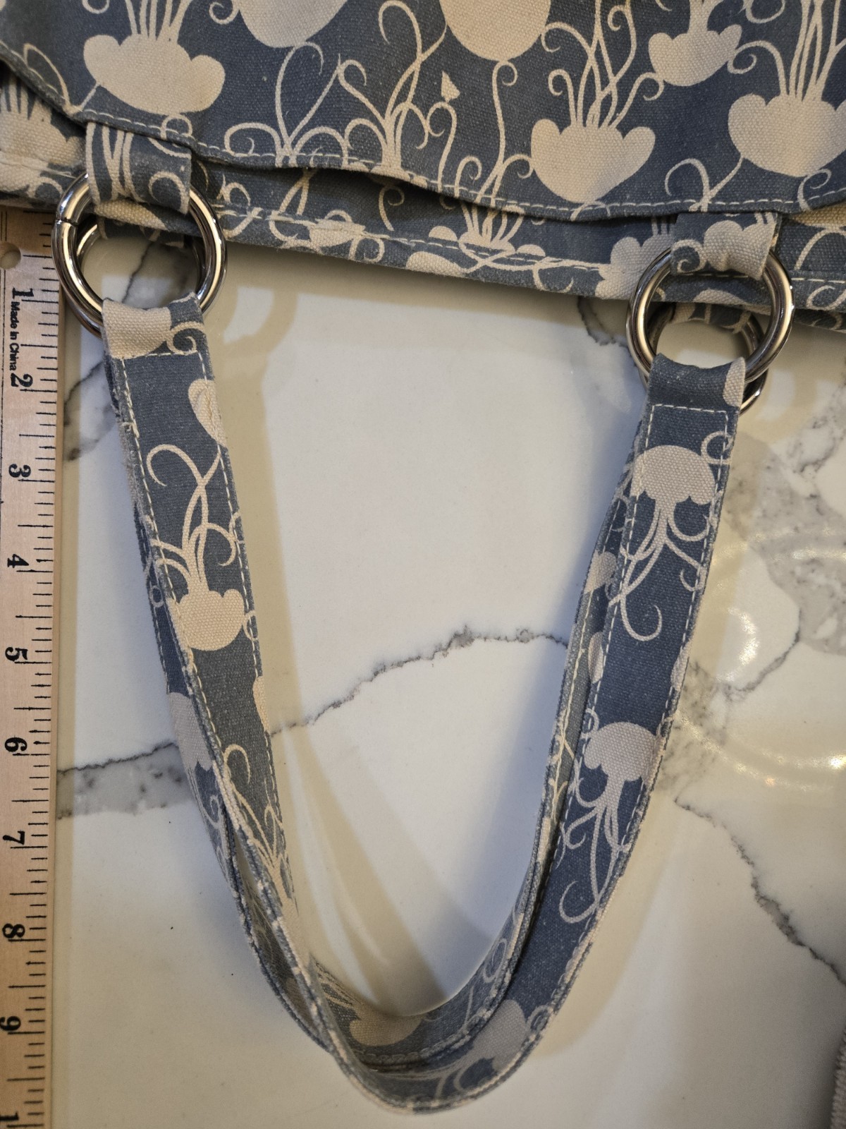 Bungalow360 tote bag W/ Wallet blue canvas cream Jelly Fish