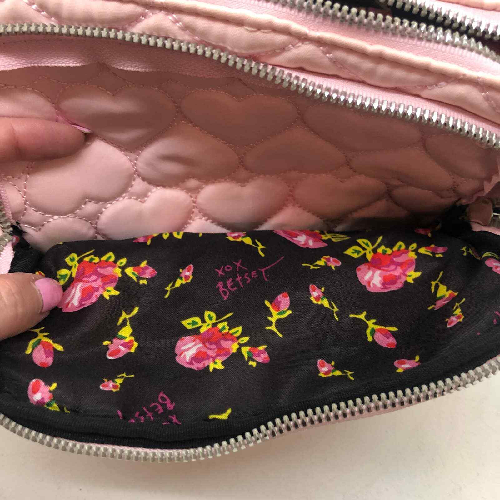 Betsy Johnson blush pink be mine crossbody purse