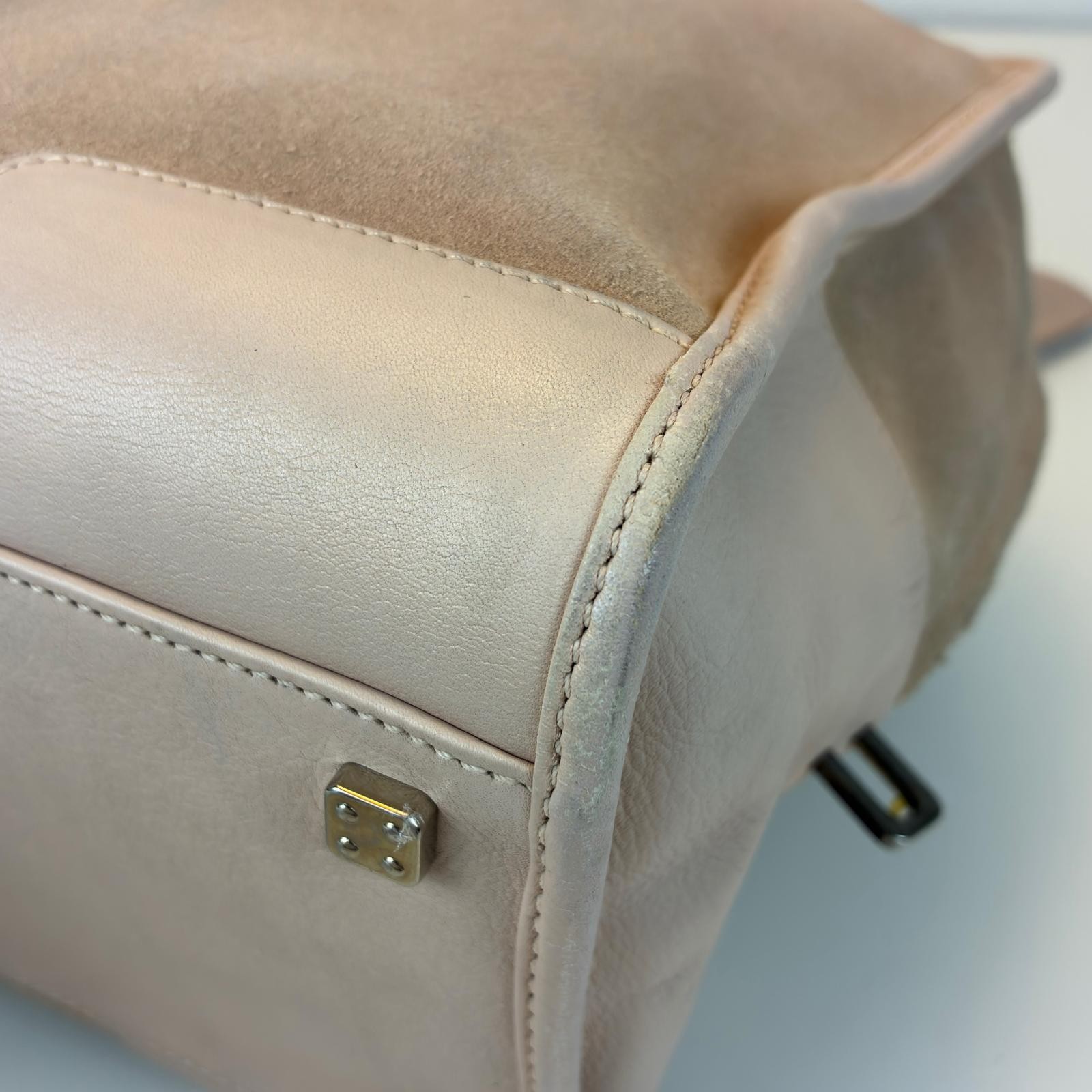 LOEWE Amazona 35 Handbag Suede pink beige