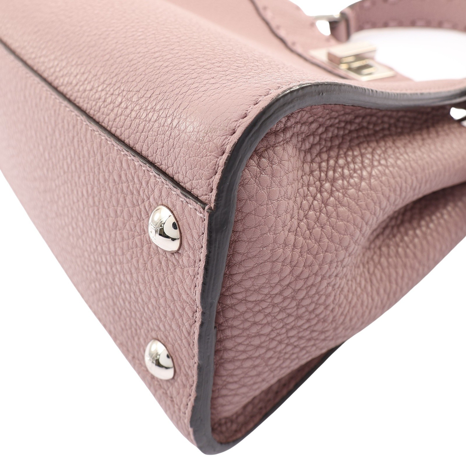 FENDI Peekaboo Mini Shoulder Handbag Calfskin Purple 8BN244