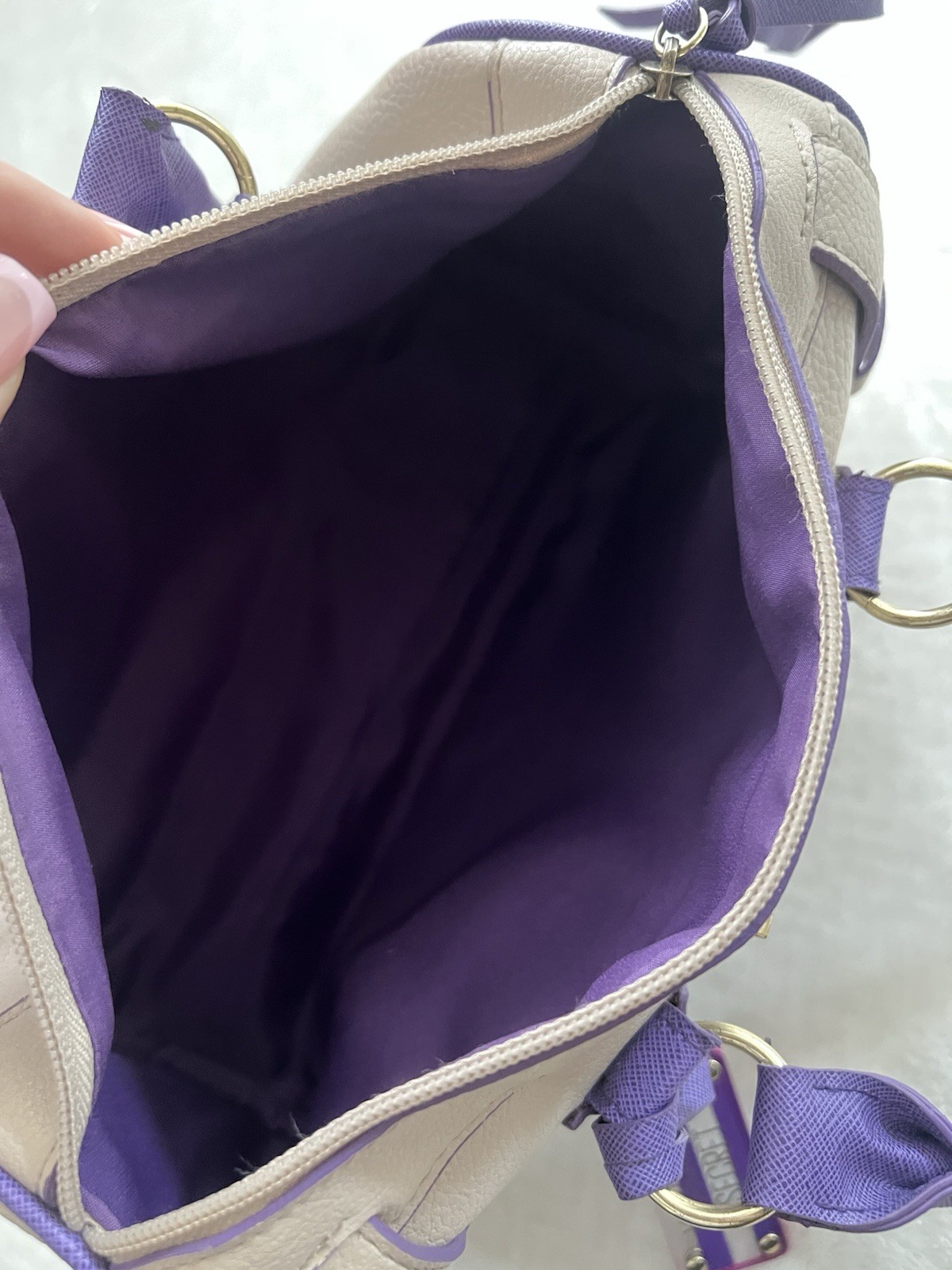 Victoria’s Secret Beige Purple Satchel 💜