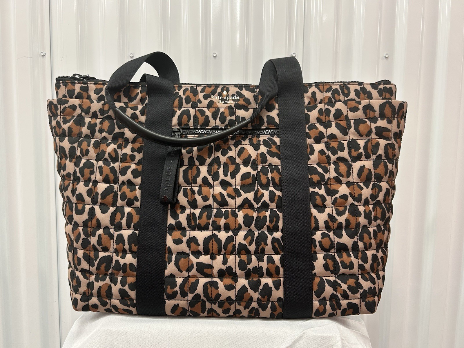 Kate Spade Camden Leopard X Large Nylon Tote Animal Print Leopardo NWT KH406 F