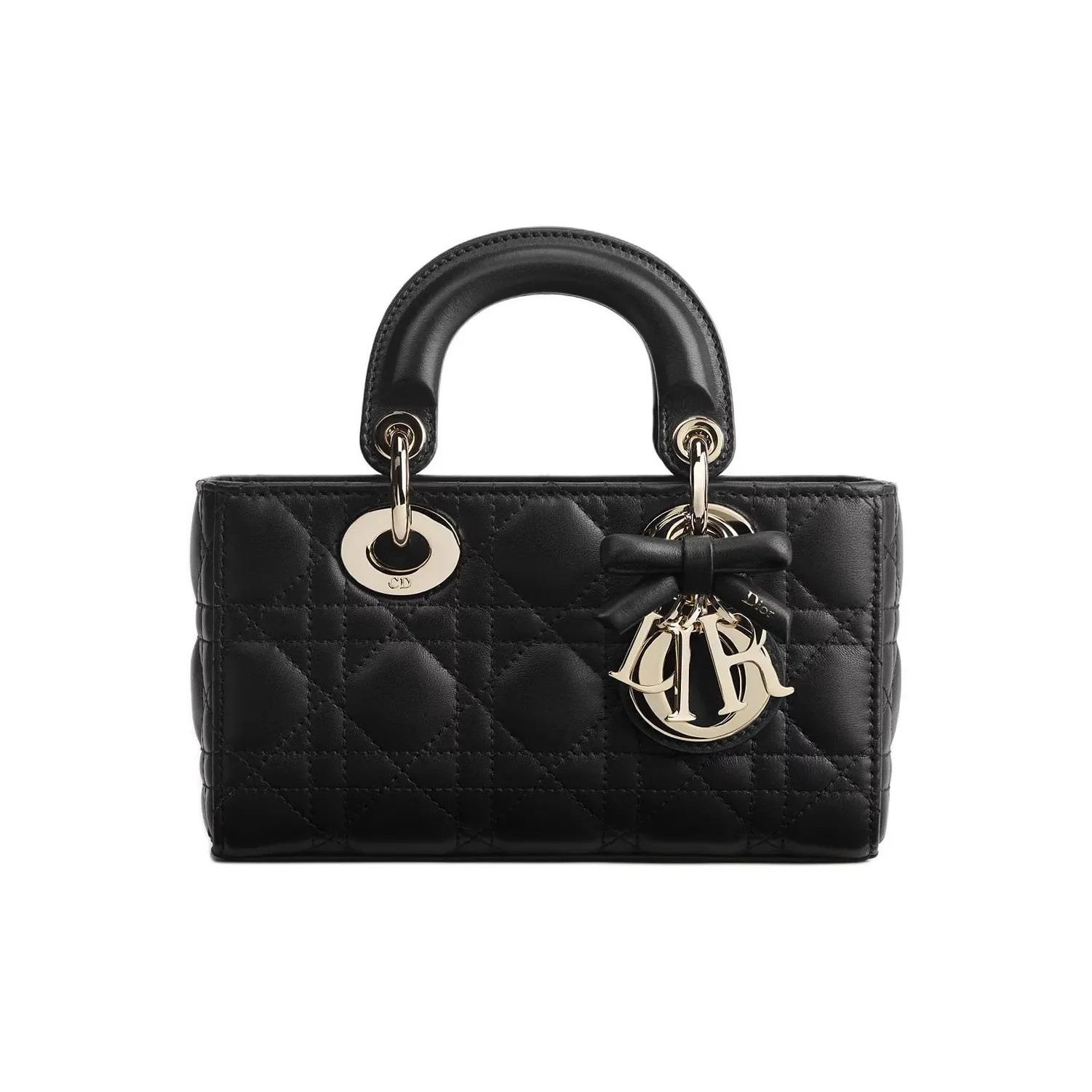 DIOR Lady D-Joy Leather Handbag Mini Women’s Black 7.5*2.2*4.1 in