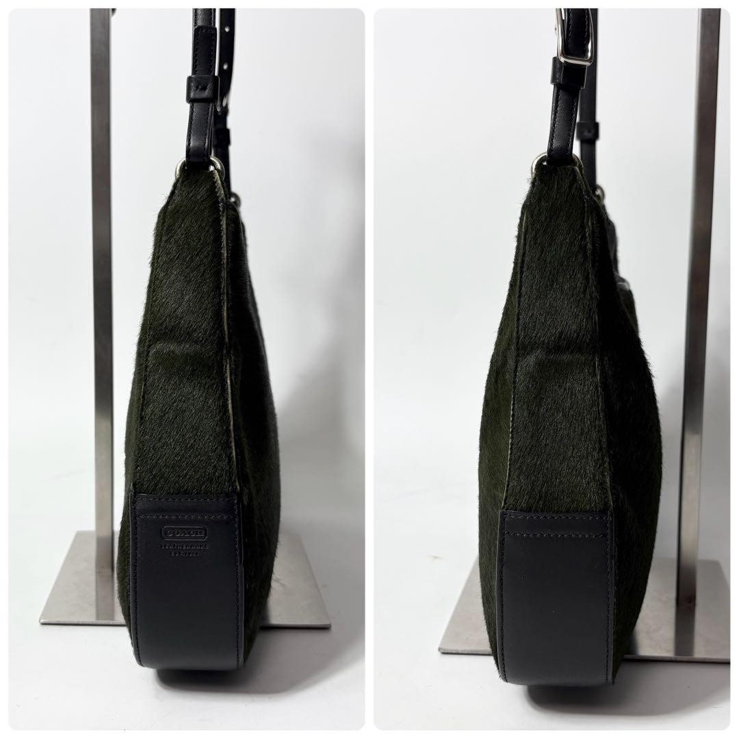 Rare COACH Green Haircalf Modern Vintage One Shoulder Bag Y2K