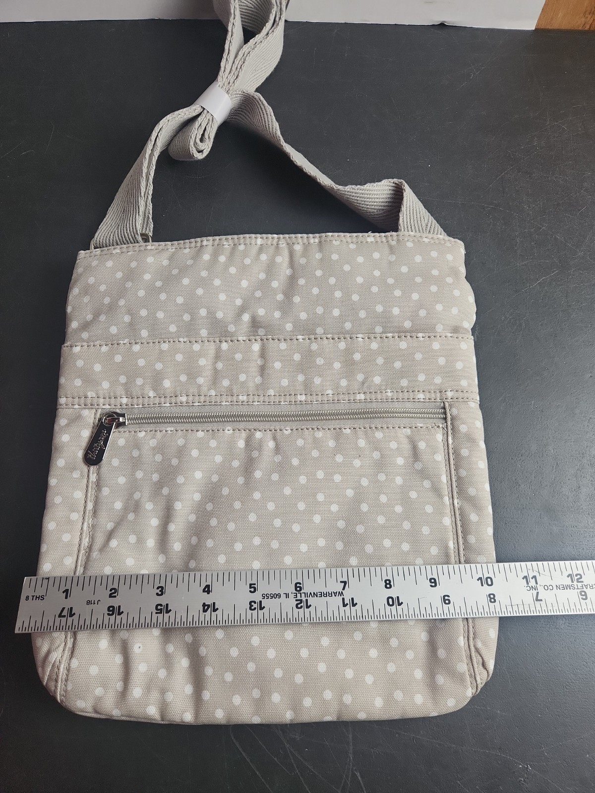 Thirty One Organizing Shoulder Bag Taupe Dancing Dot