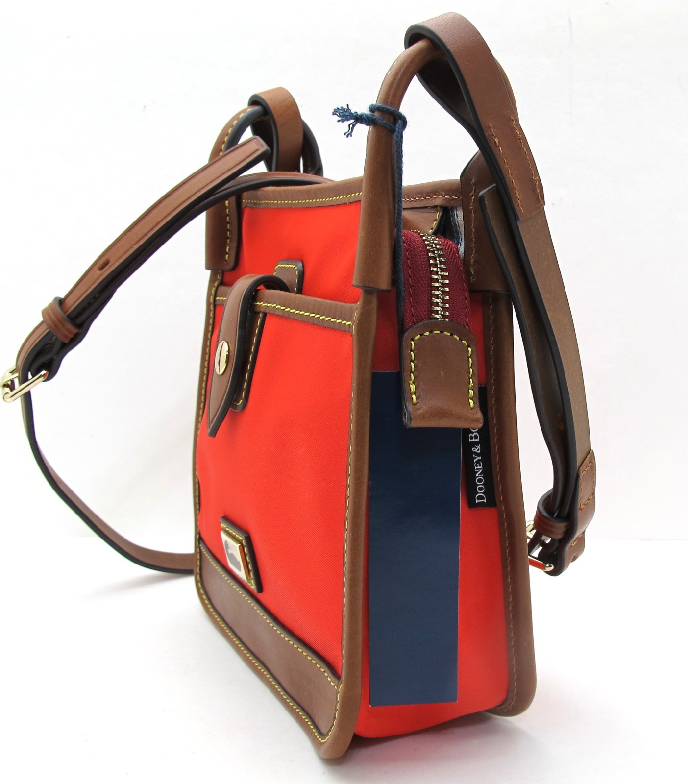 NEW Authentic DOONEY BOURKE Letter Carrier Nylon/Leather Messenger/Crossbody Red