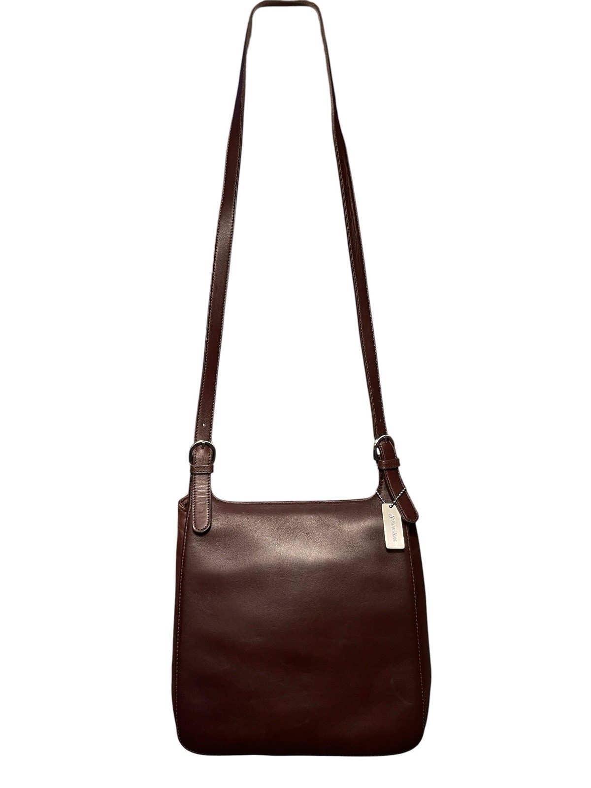 St John’s Bay Leather Brown Saddle Flap Over Shoulder Crossbody Bag