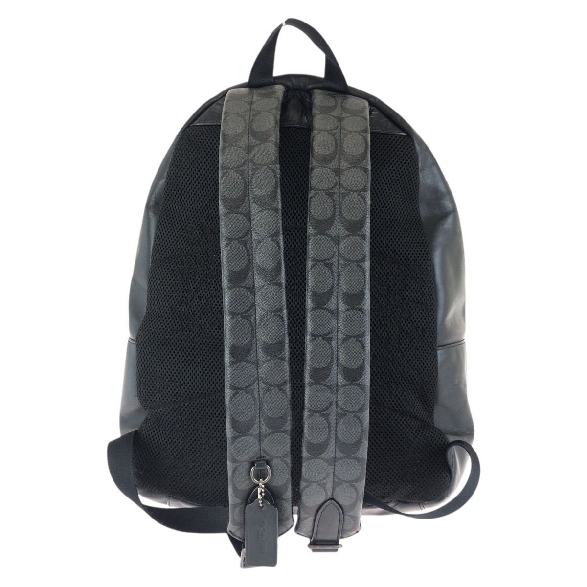 COACH Signature Black Gunmetal Hardware PVC Leather F72483 Backpack Daypack Ladi