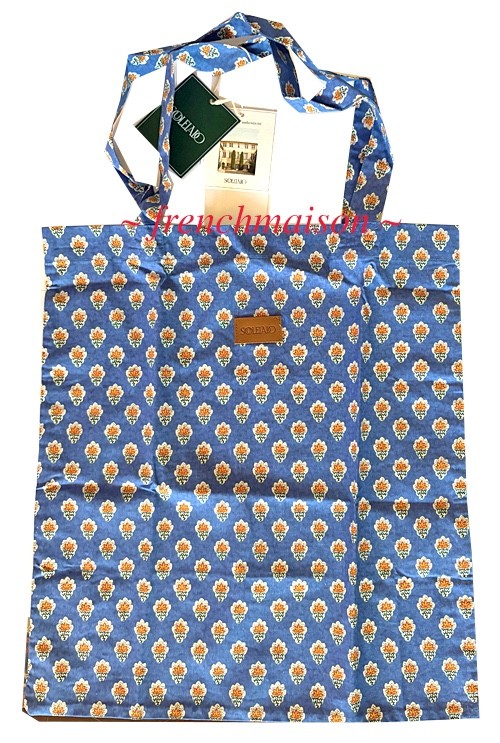 Souleiado Authentic French Provence Blue Provencal Tote Bag Floral Gift New